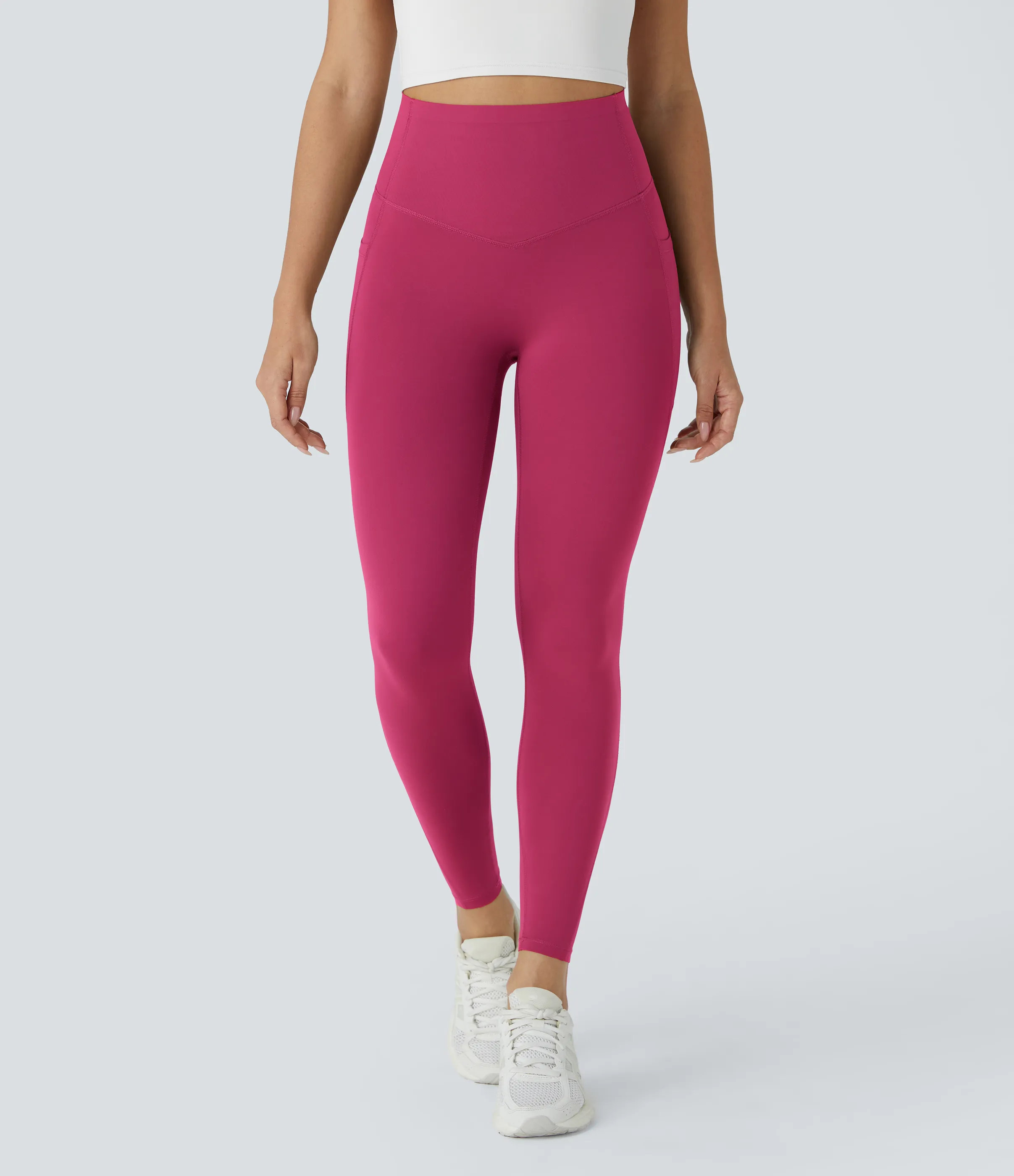 Halara Leggings SoCinched UltraSculpt tiro alto realce glúteos control abdomen bolsillo lateral moldeador - Red Plum - XS(7/8) sold by Halara product image thumbnail 3