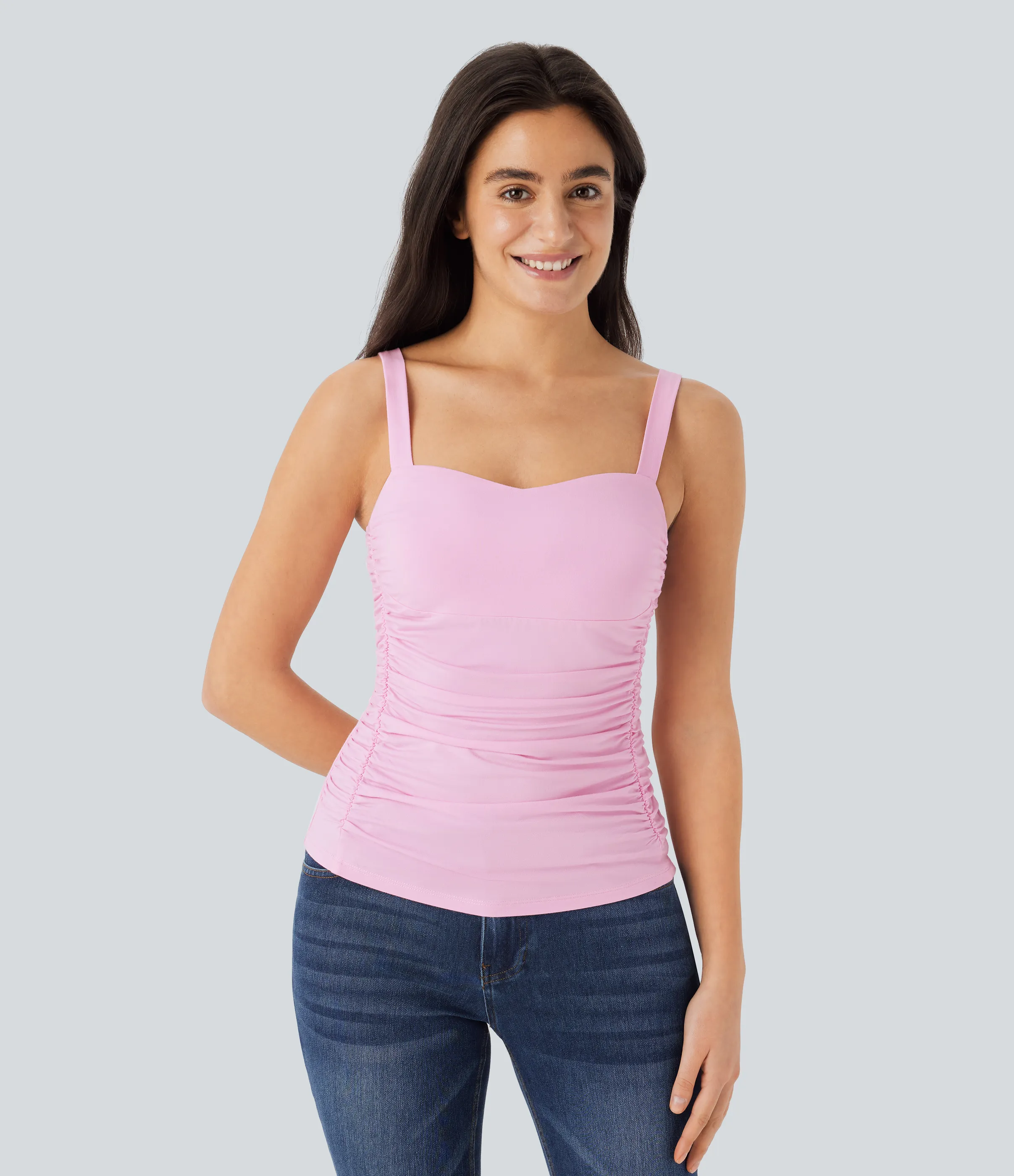 Halara Top sin mangas sin espalda fruncido - Pink Lady - XS sold by Halara product image thumbnail 2