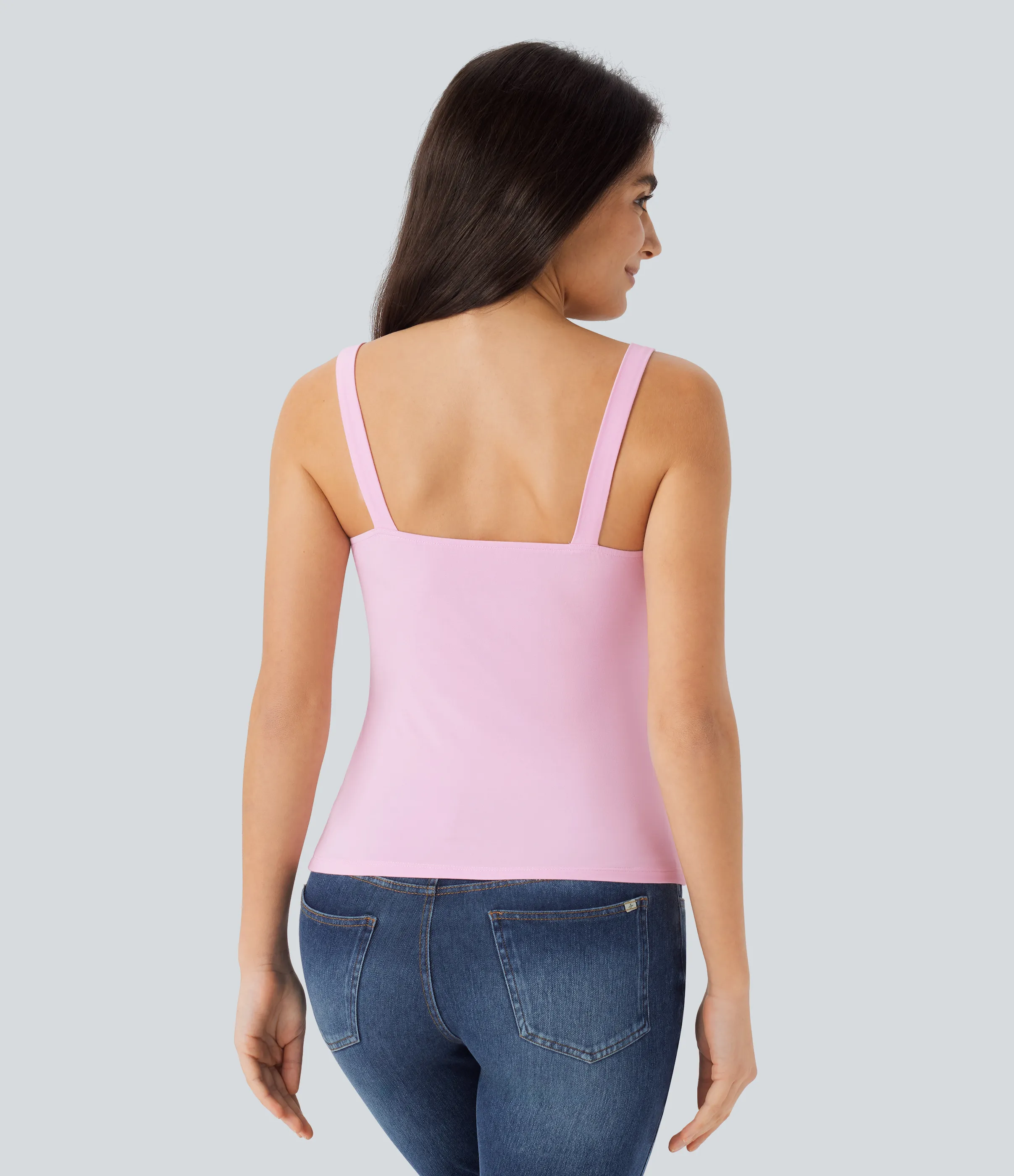 Halara Top sin mangas sin espalda fruncido - Pink Lady - XS sold by Halara product image thumbnail 3