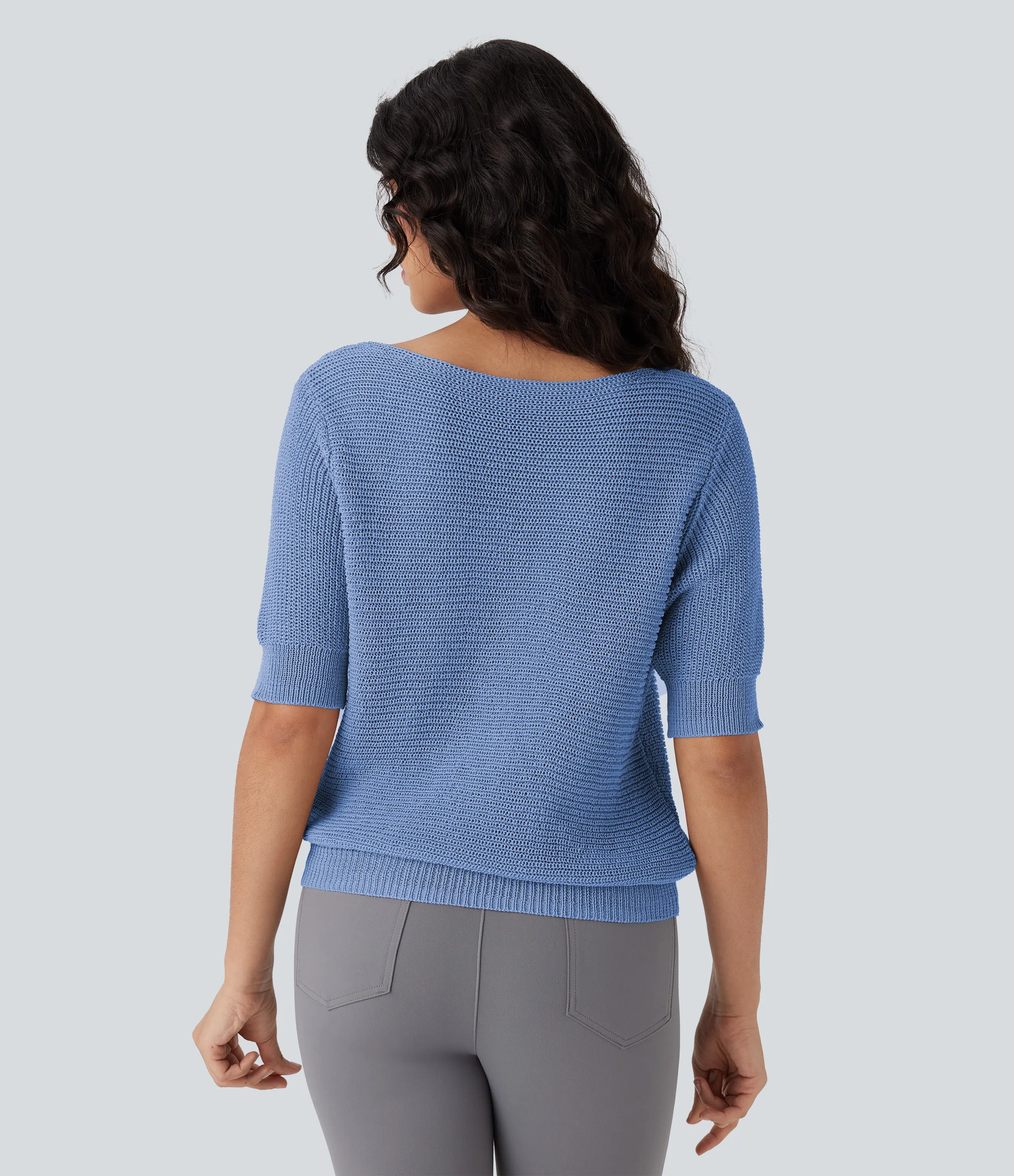 Halara Suéter oficina media manga cuello redondo - Provence - XS sold by Halara product image thumbnail 3