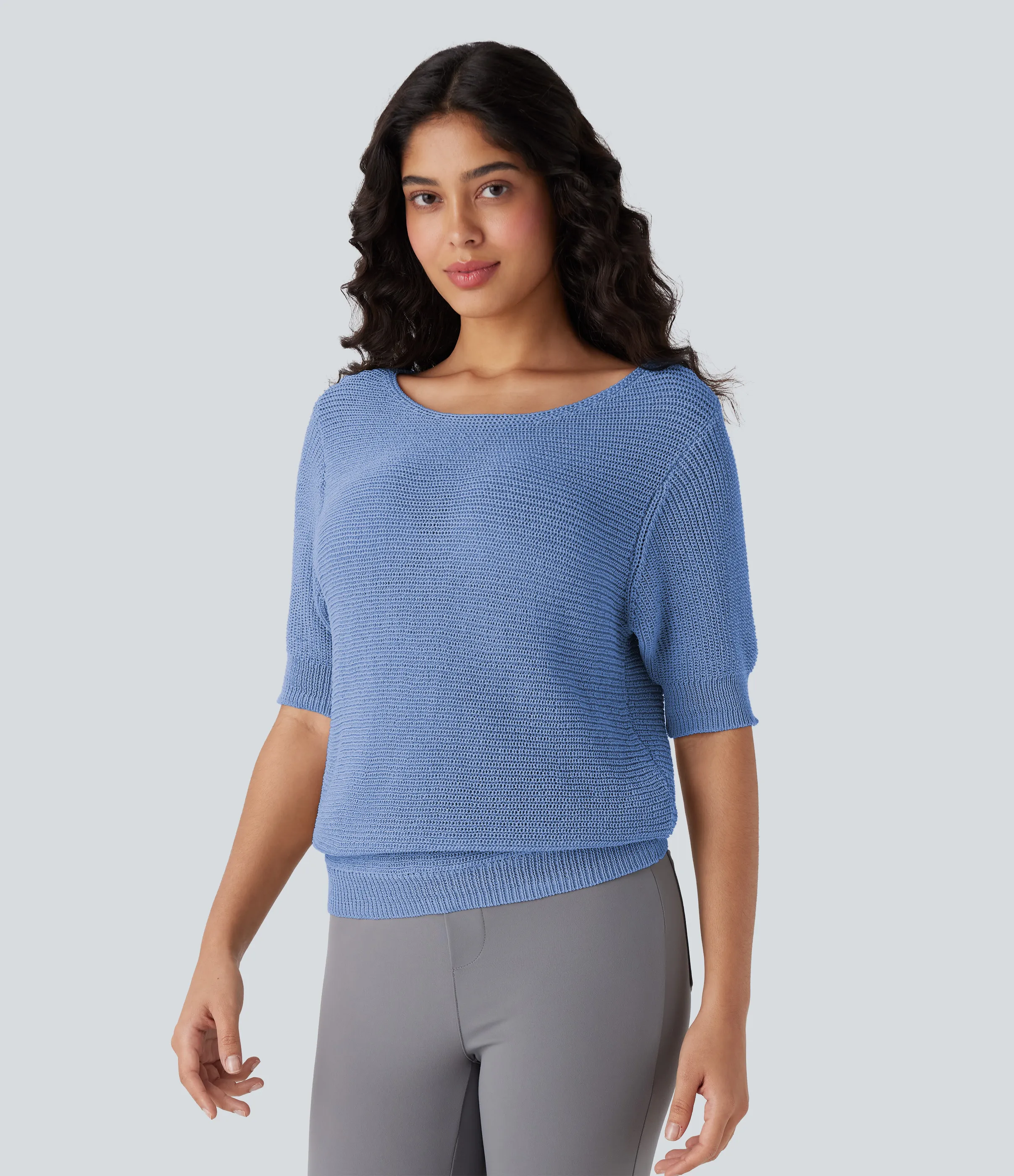 Halara Suéter oficina media manga cuello redondo - Provence - XS sold by Halara product image thumbnail 4