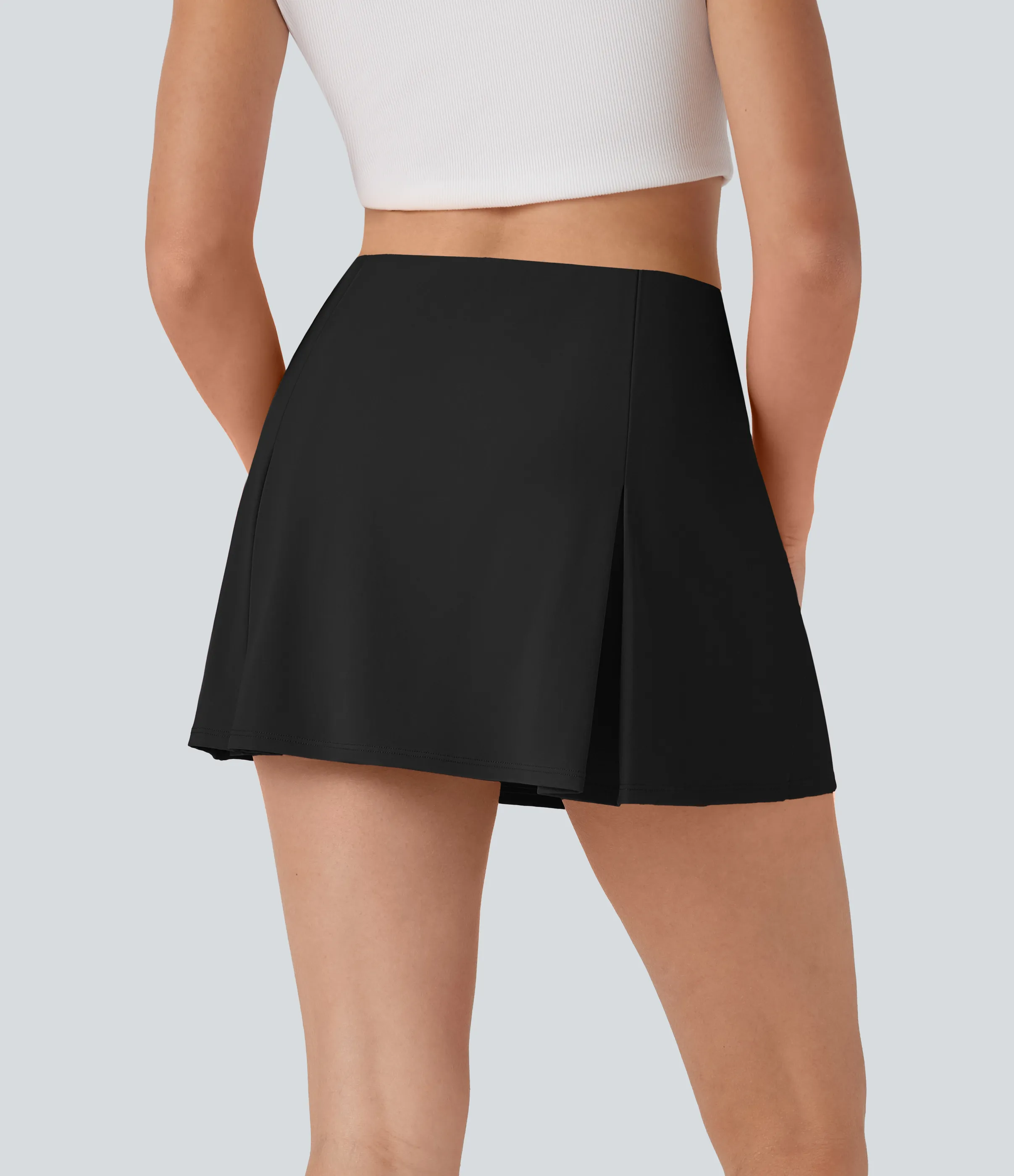 Halara Falda casual Softlyzero™de secado rápido con tiro alto, lazo extraíble y efecto reductor de abdomen con shorts moldeadores incorporados - Black - S(regular) sold by Halara product image thumbnail 3