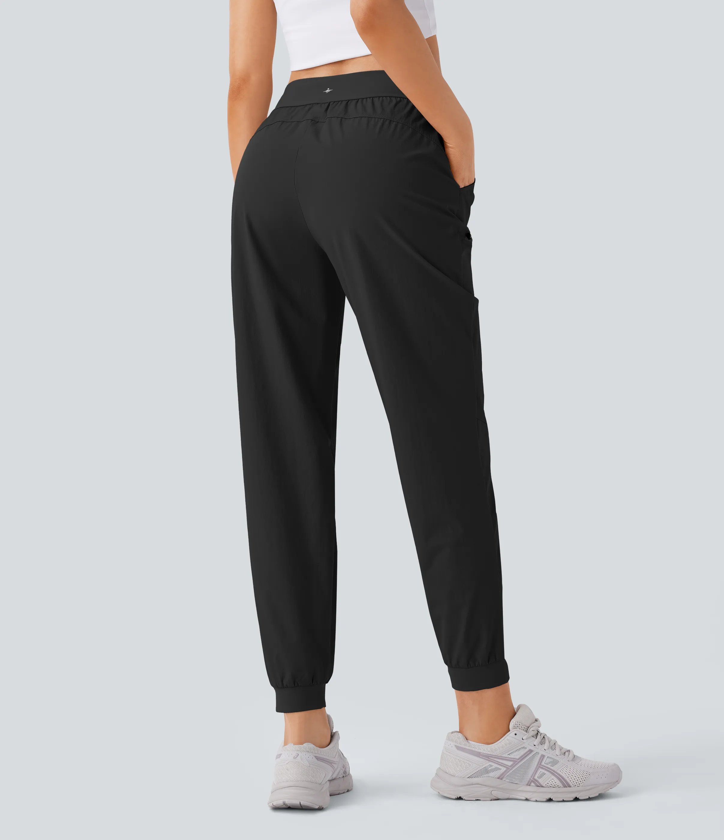 Halara Joggers senderismo tiro medio resistente desgaste repelente agua cordón múltiple bolsillo - Black - M(regular) sold by Halara product image thumbnail 3