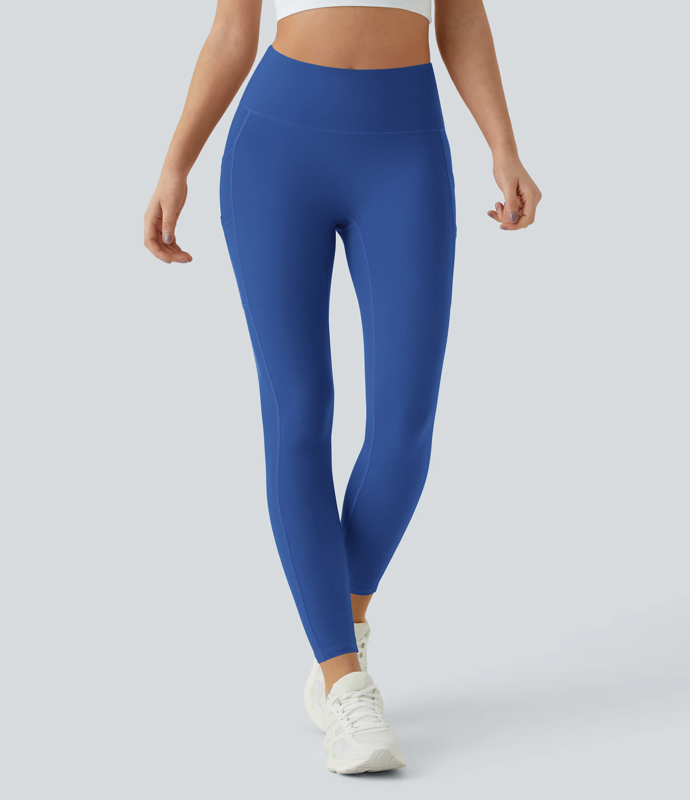 Halara Leggings Softlyzero™ liso bolsillo doble tiro alto-UPF50+ - Beaucoup Blue - S(full_length) sold by Halara product image thumbnail 4