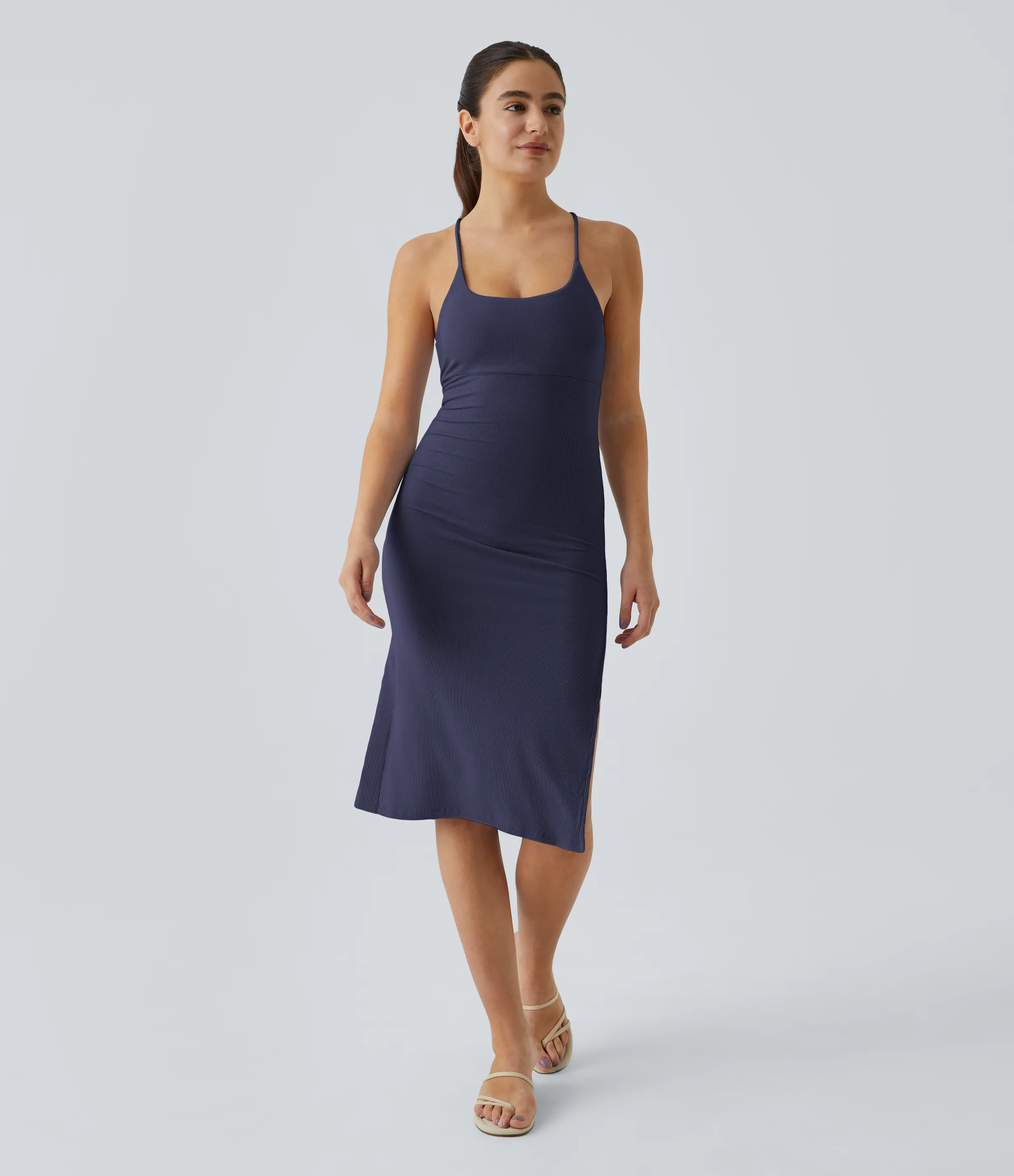 Halara Everyday Vestido fiesta midi ajustado tirante - sensacional - Peacoat - M sold by Halara product image thumbnail 3