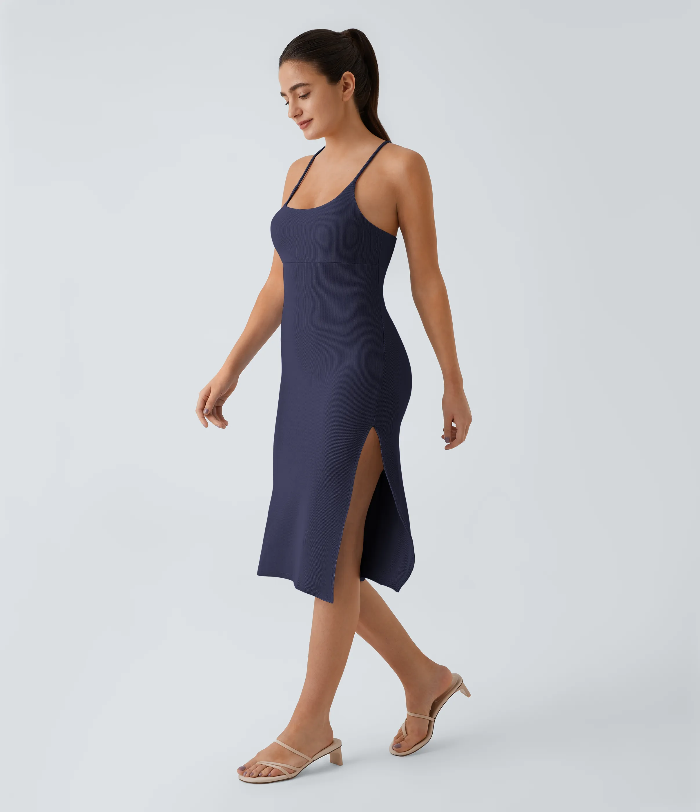 Halara Everyday Vestido fiesta midi ajustado tirante - sensacional - Peacoat - M sold by Halara product image thumbnail 4