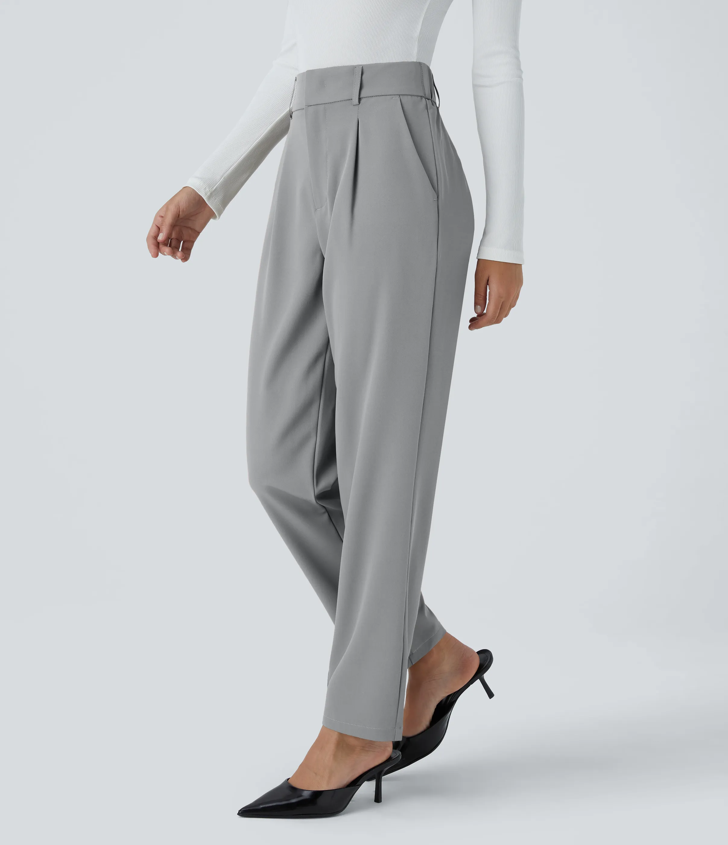 Halara Pantalón oficina ajustado tiro alto bolsillo lateral - Quarry - XL(regular) sold by Halara product image thumbnail 4