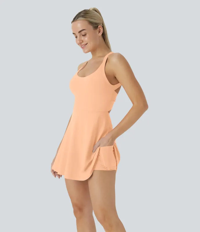 Halara Vestido Softlyzero™ Airy deportivo activo baile tacto fresco sin espalda retorcido - Edición Easy Peezy - Sunburst - XS sold by Halara