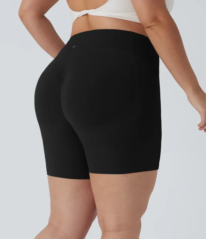 Halara Shorts biker moldeadores Halara UltraSculpt™ de tiro alto con push-up y moldeador de abdomen con bolsillos en longitud 17,78cm - Black - 3X made by Halara