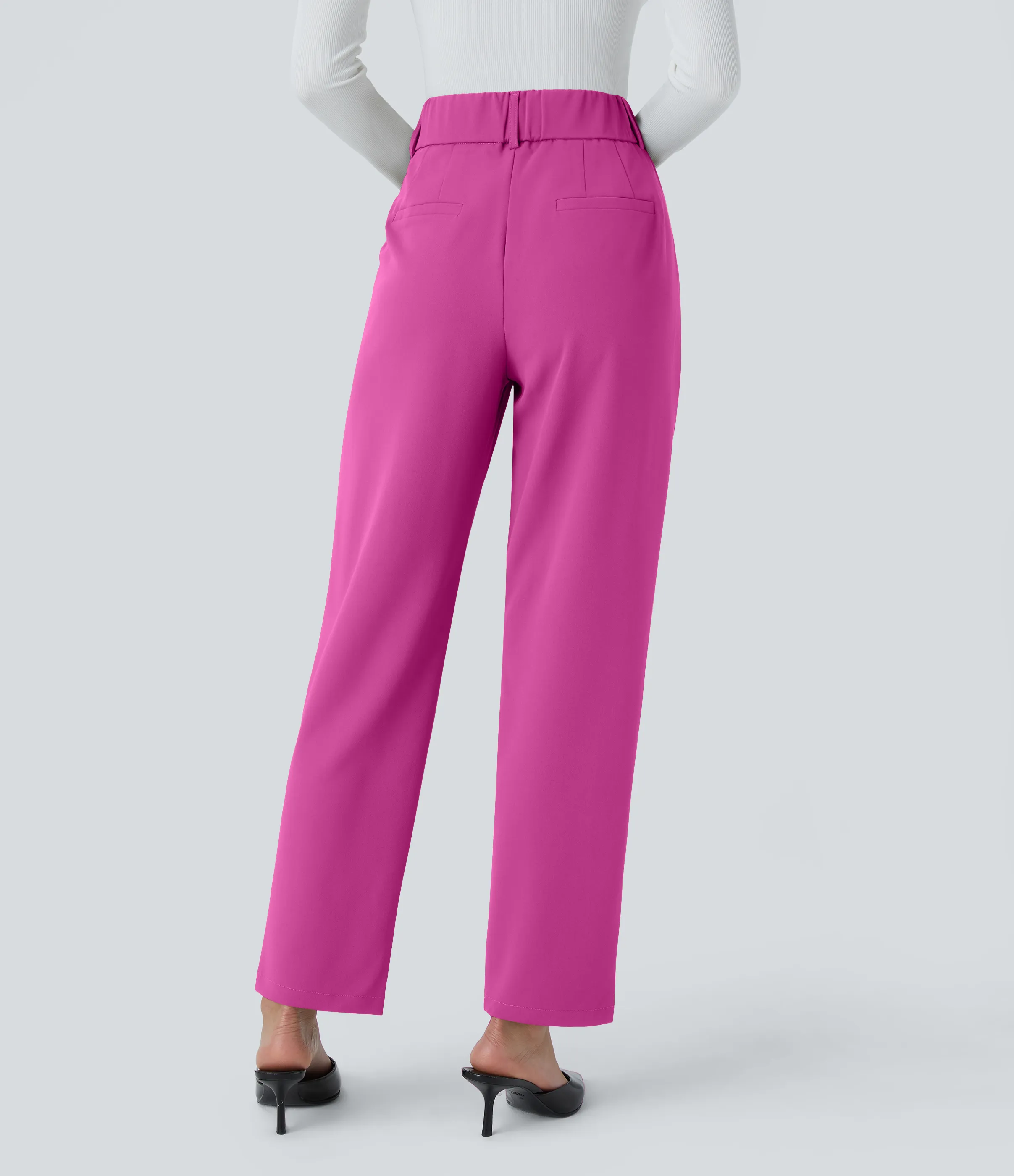 Halara Pantalón oficina ajustado tiro alto bolsillo lateral - Rose Violet - M(regular) sold by Halara product image thumbnail 3
