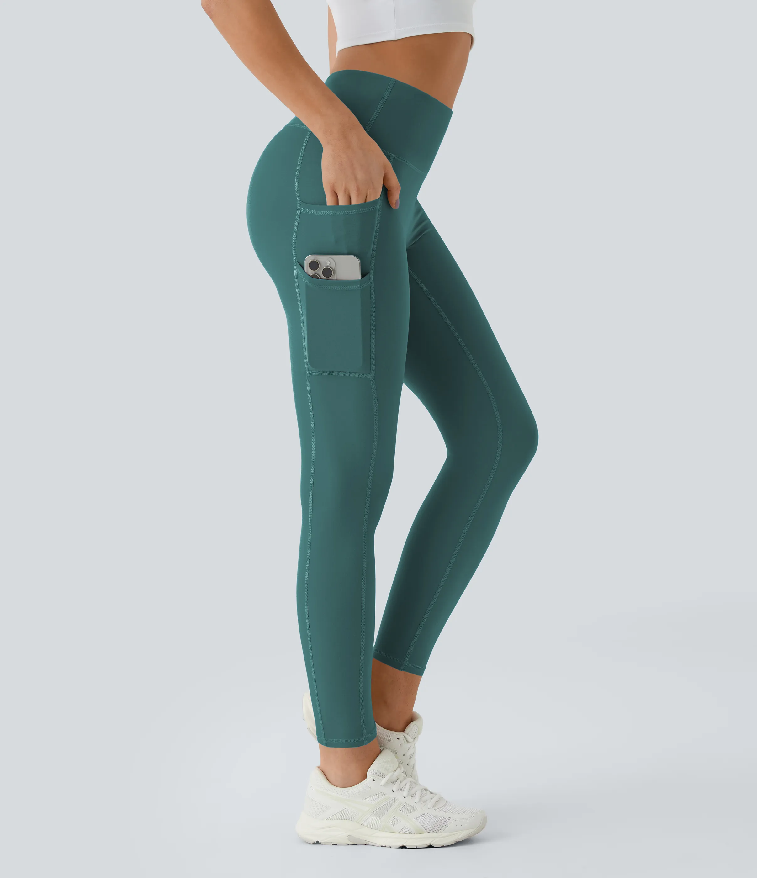 Halara Leggings Softlyzero™ liso bolsillo doble tiro alto-UPF50+ - Viridian - XL(full_length) sold by Halara product image thumbnail 2
