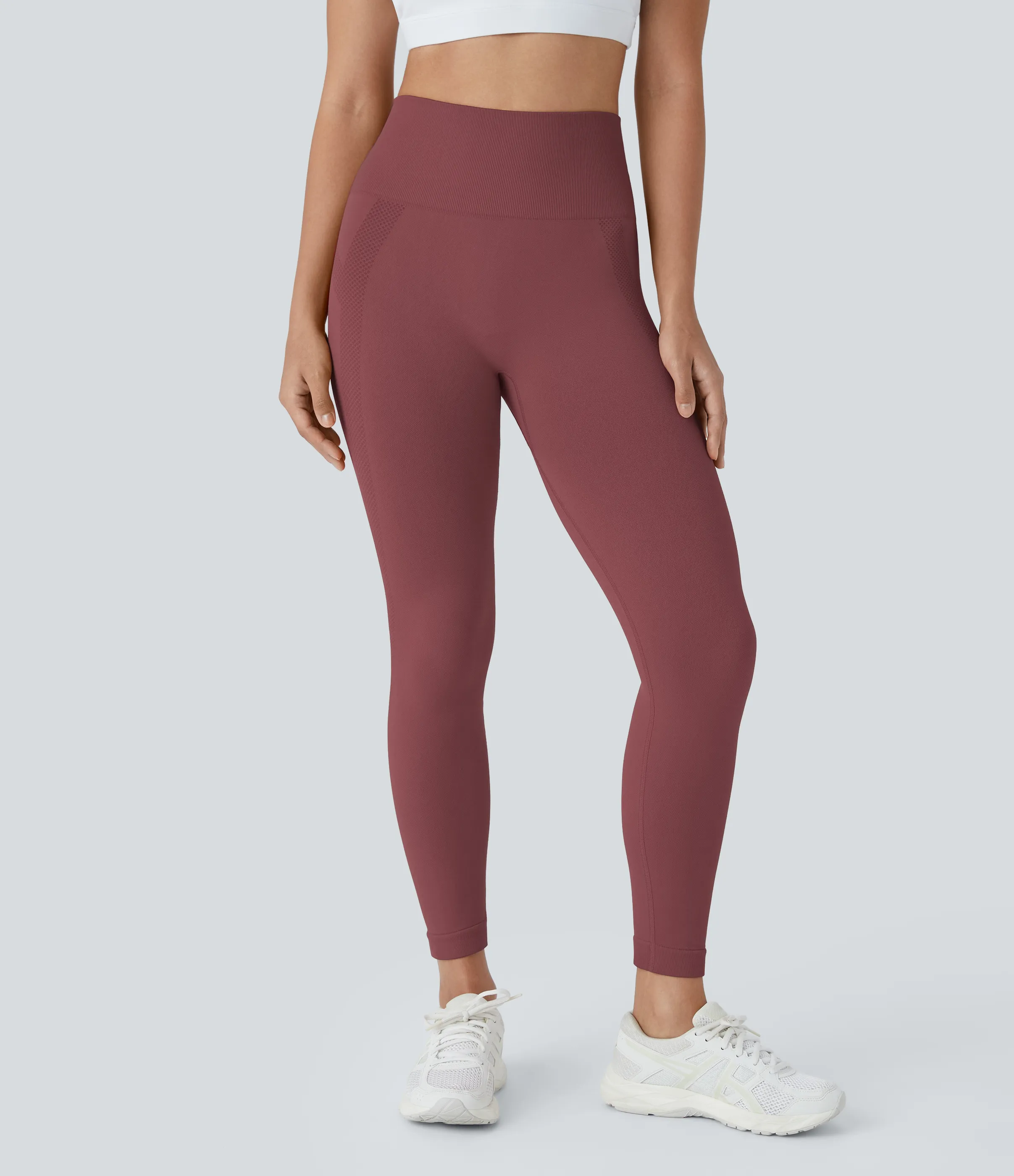 Halara Leggings yoga tiro alto frunce 7/8 flujo sin costura - Apple Butter - S(7/8) sold by Halara product image thumbnail 3