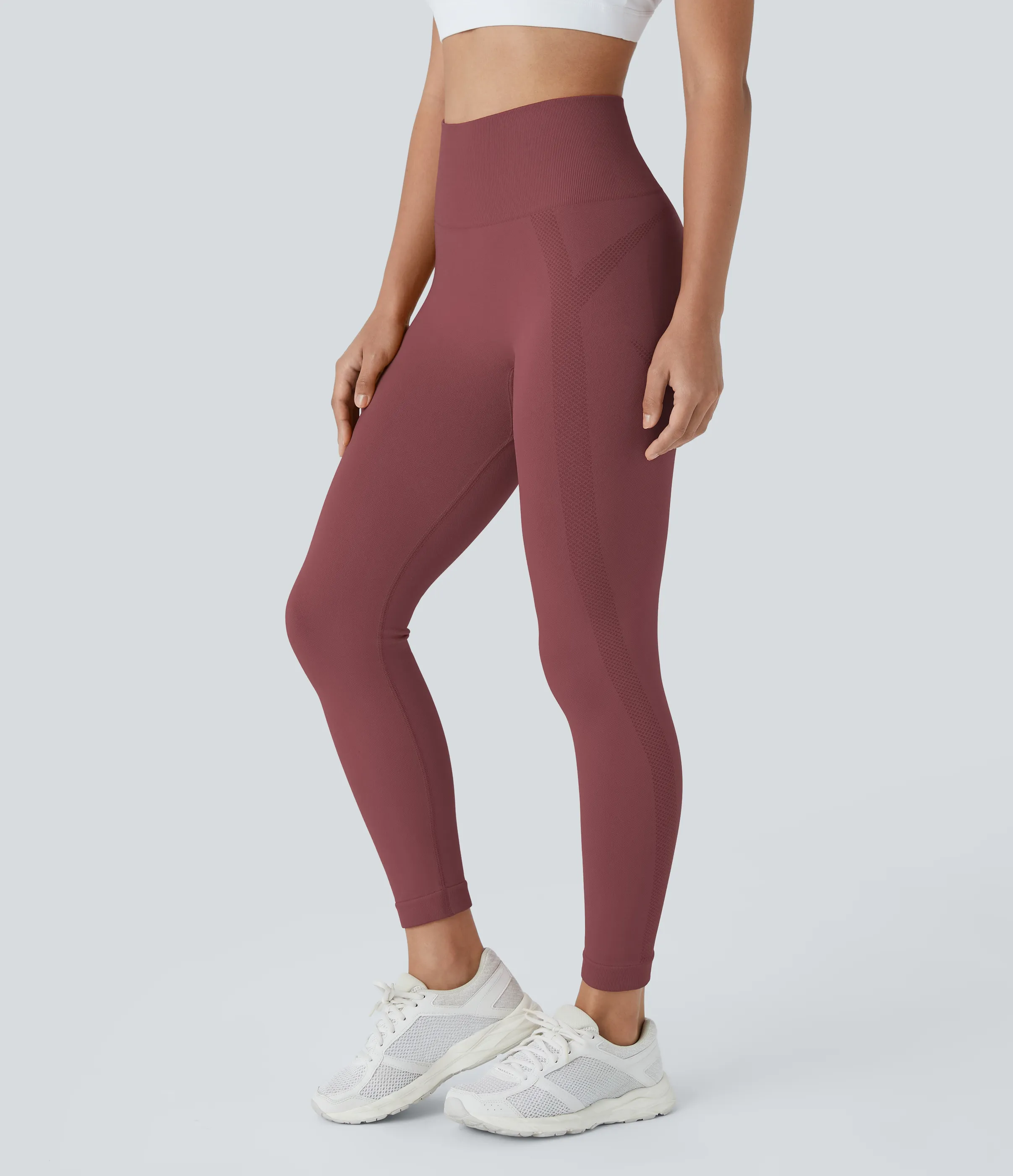 Halara Leggings yoga tiro alto frunce 7/8 flujo sin costura - Apple Butter - S(7/8) sold by Halara product image thumbnail 4