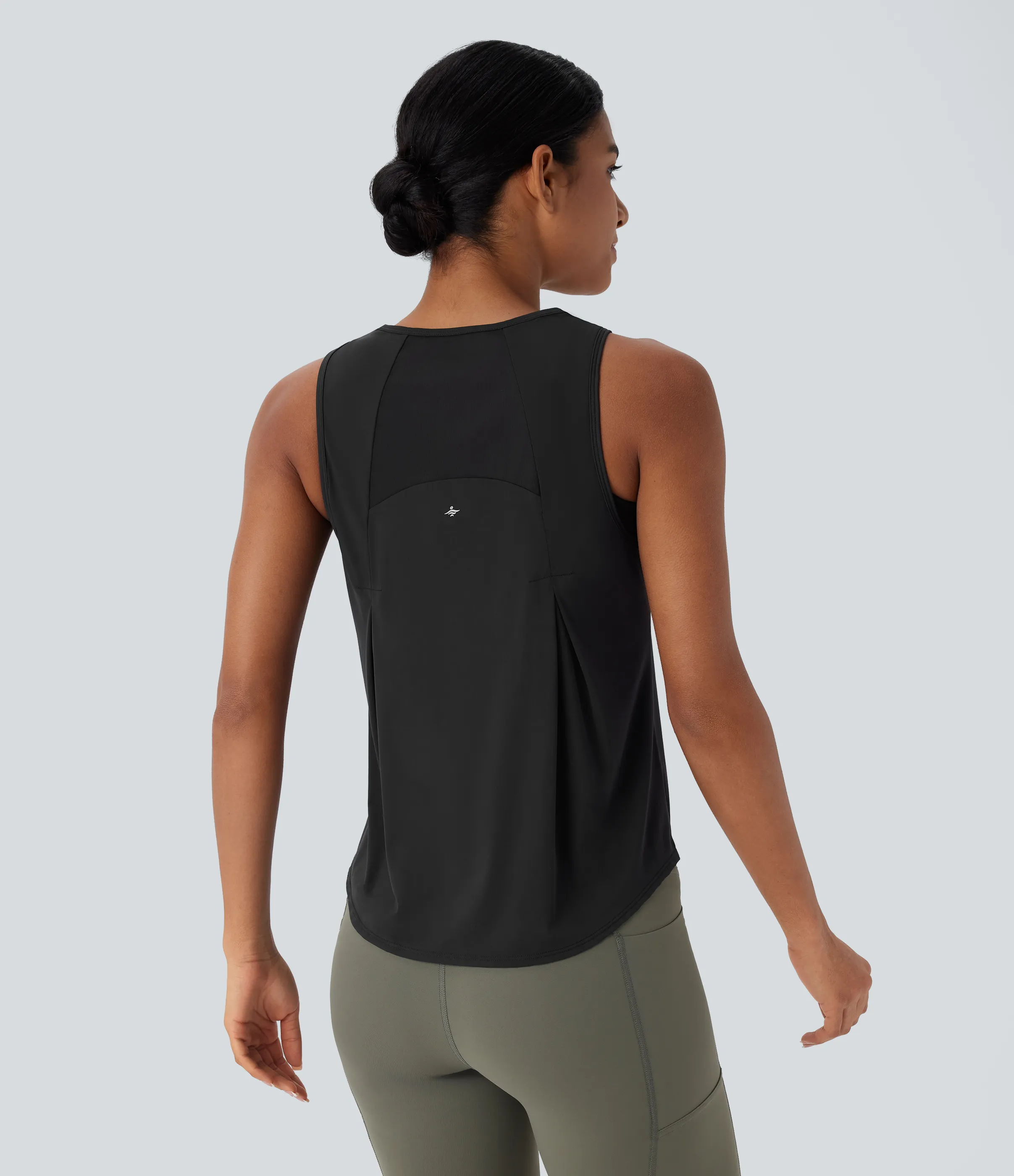 Halara Camiseta sin mangas correr secado rápido tacto fresco dobladillo curvo malla contrastante - Black - M sold by Halara product image thumbnail 2