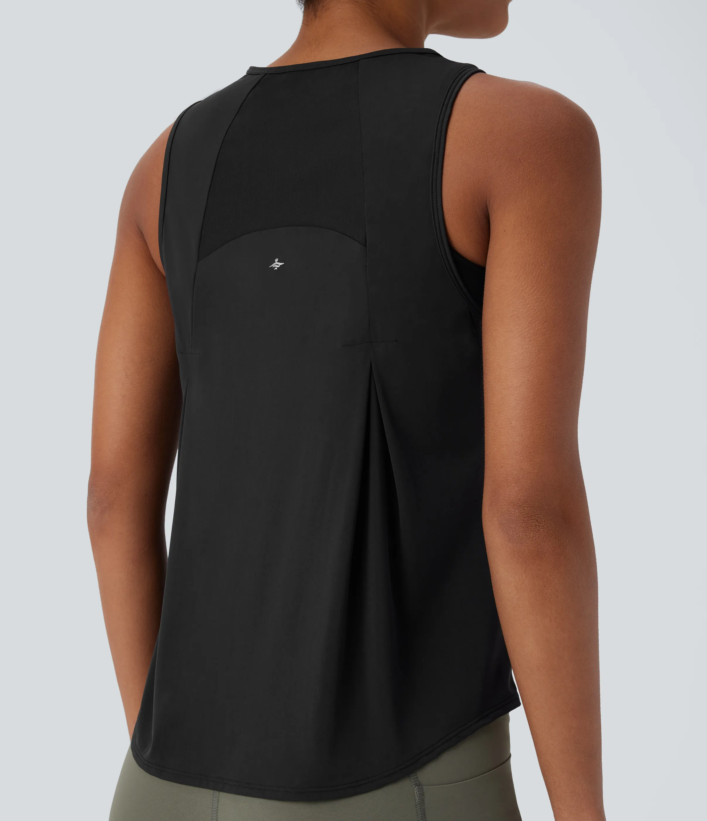 Halara Camiseta sin mangas correr secado rápido tacto fresco dobladillo curvo malla contrastante - Black - M sold by Halara product image thumbnail 5