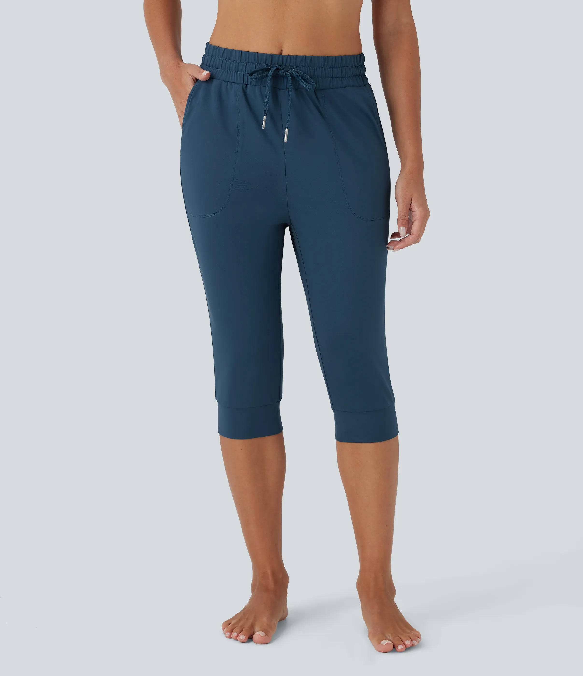 Halara Joggers baile tiro alto cordón ajustable bolsillo lateral - Oxford Blue - XL sold by Halara product image thumbnail 2