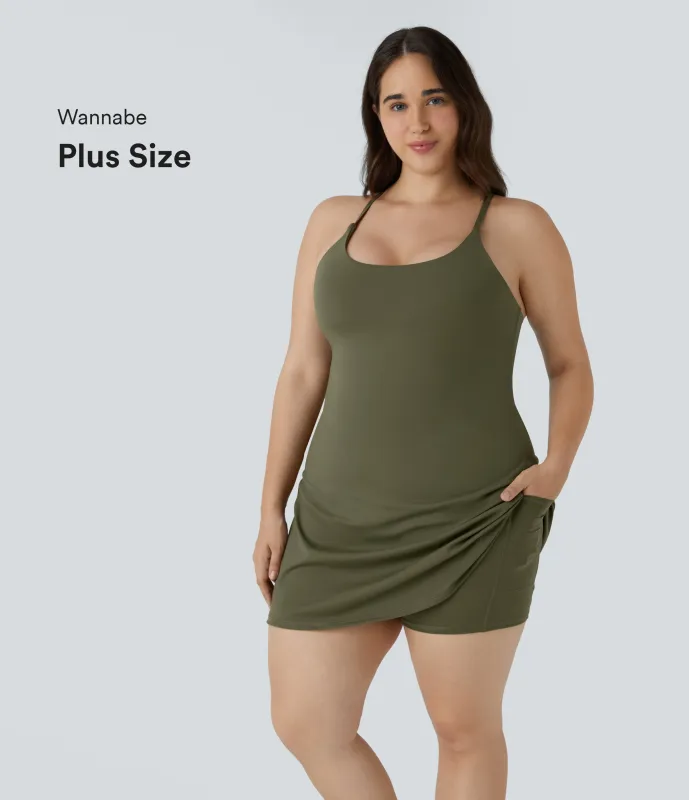 Halara Everyday Softlyzero™ Plush Vestido talla plus -Wannabe - Grass Grey Green - 2X sold by Halara