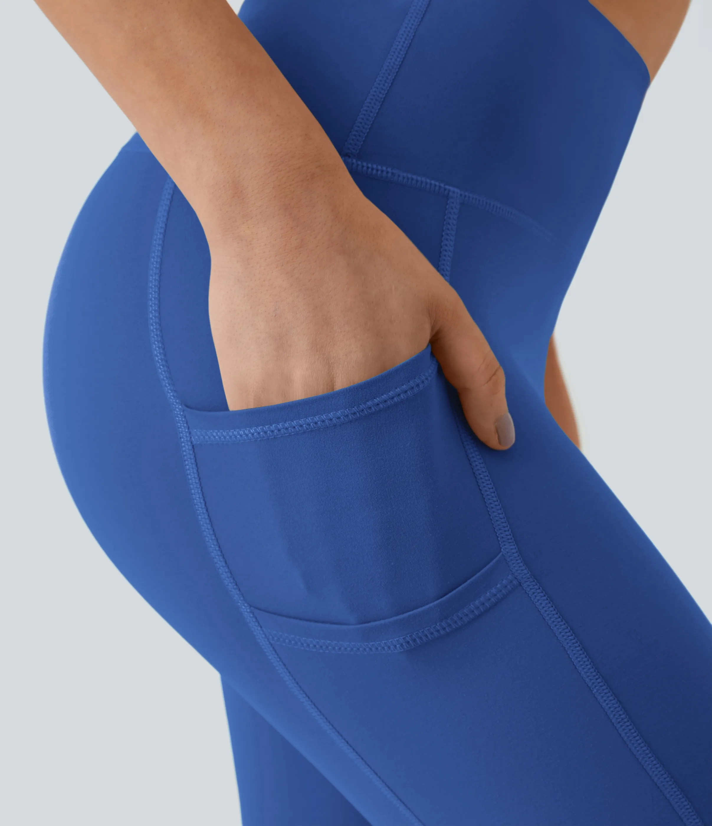 Halara Leggings Softlyzero™ liso bolsillo doble tiro alto-UPF50+ - Beaucoup Blue - L(7/8) sold by Halara product image thumbnail 5