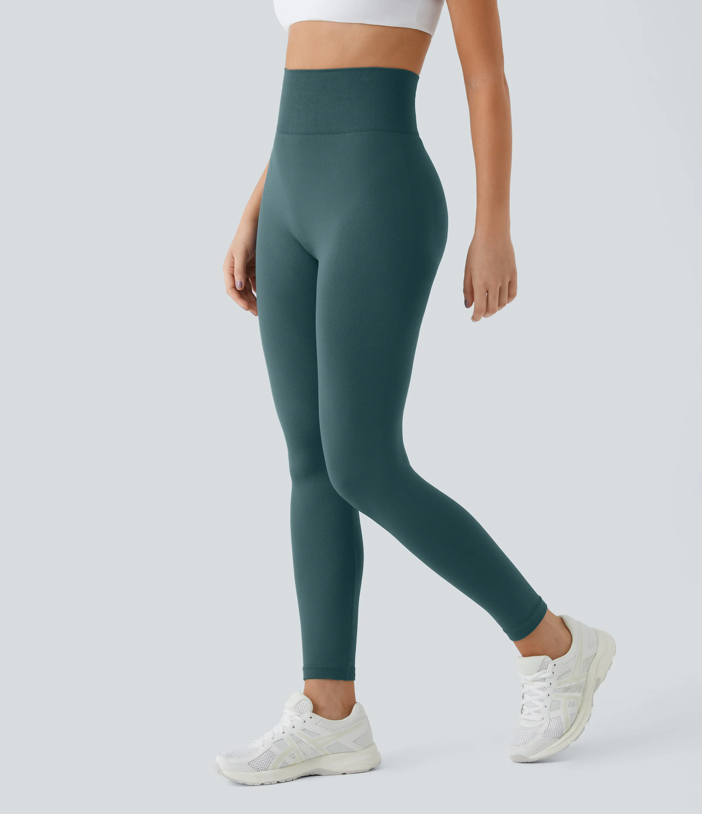 Halara Leggings levantamiento glúteos liso tiro alto flujo sin costura - Dark Sea - S(7/8) sold by Halara product image thumbnail 4