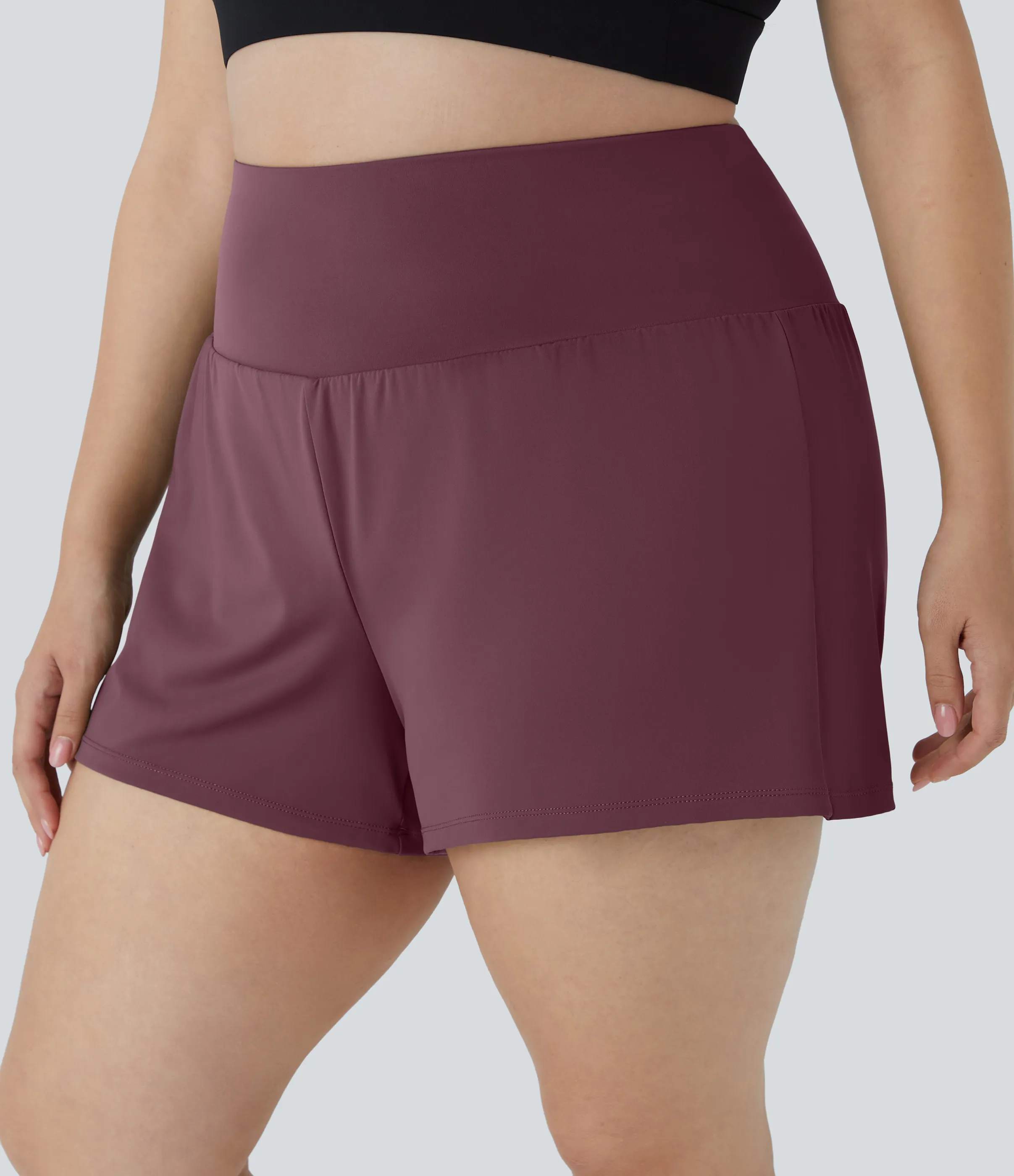 Halara Pantalón corto gimnasio bolsillo trasero lateral oculto 2 en 1 talla grande 6.3cm - Fig - 4X sold by Halara product image thumbnail 4