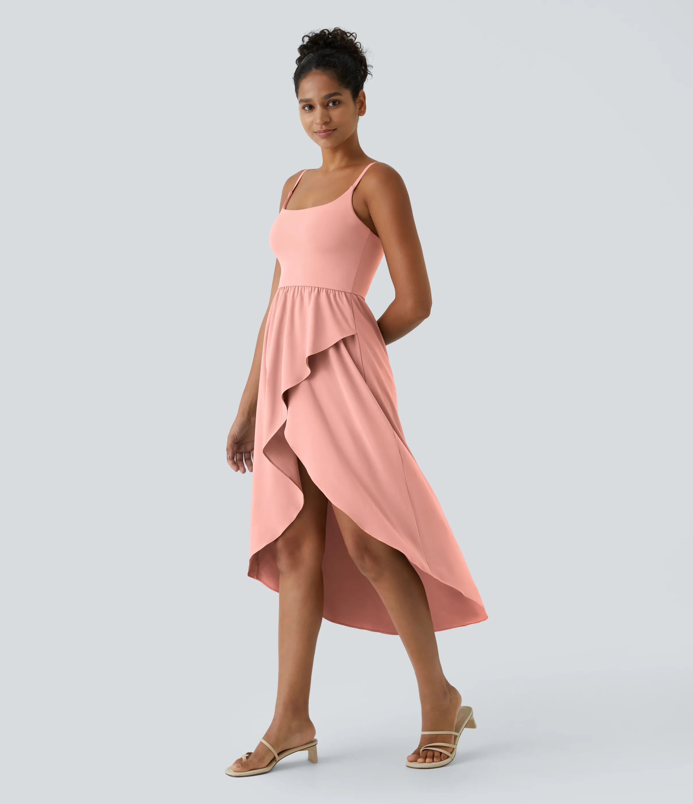 Halara Vestido Midi Breezeful™ 2 piezas tiro alto bajo sin espalda holgado secado rápido bolsillo lateral - Blossom - L sold by Halara product image thumbnail 4