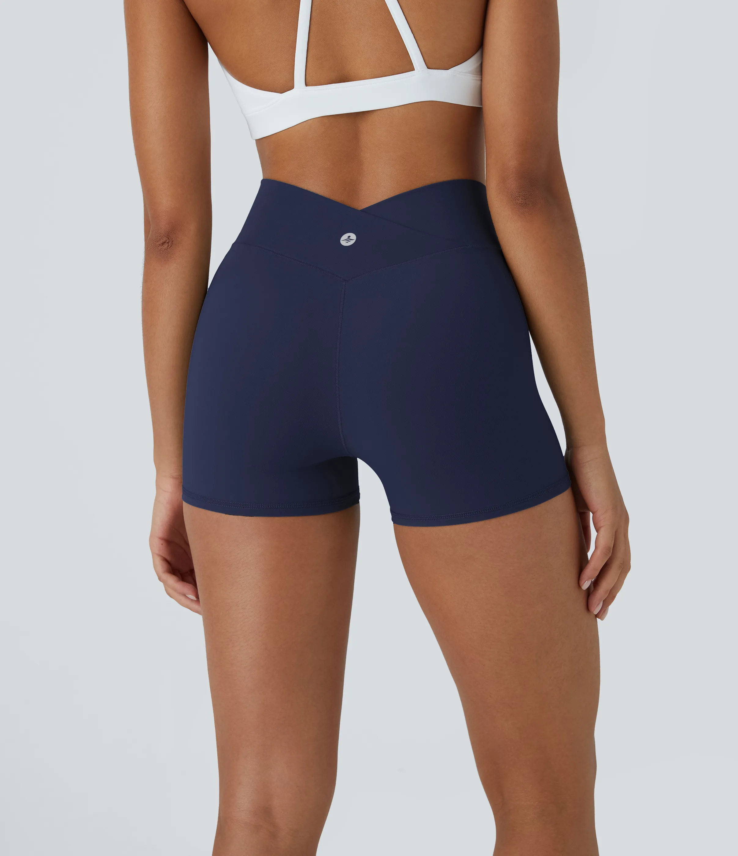 Halara Pantalón corto Softlyzero™ ciclistas yoga liso cruzado tiro alto 7.5cm - Peacoat - XS sold by Halara product image thumbnail 3