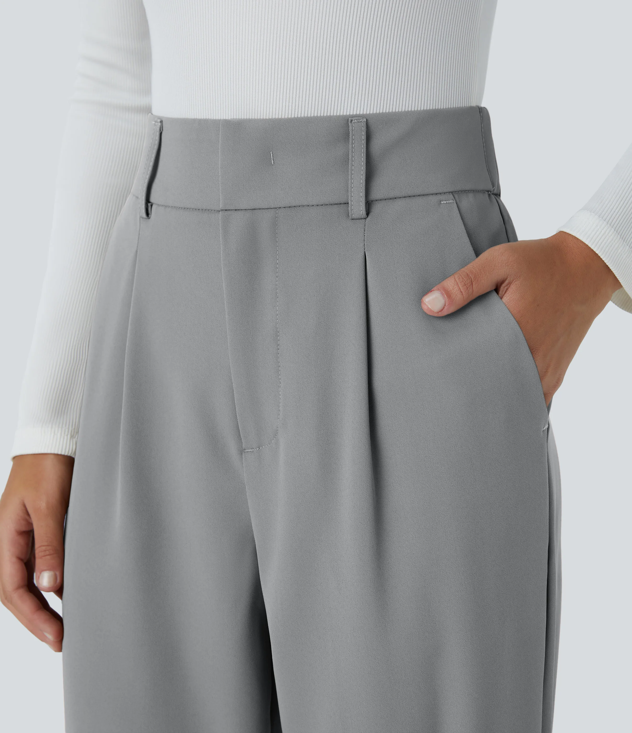 Halara Pantalón oficina ajustado tiro alto bolsillo lateral - Quarry - L(regular) sold by Halara product image thumbnail 5