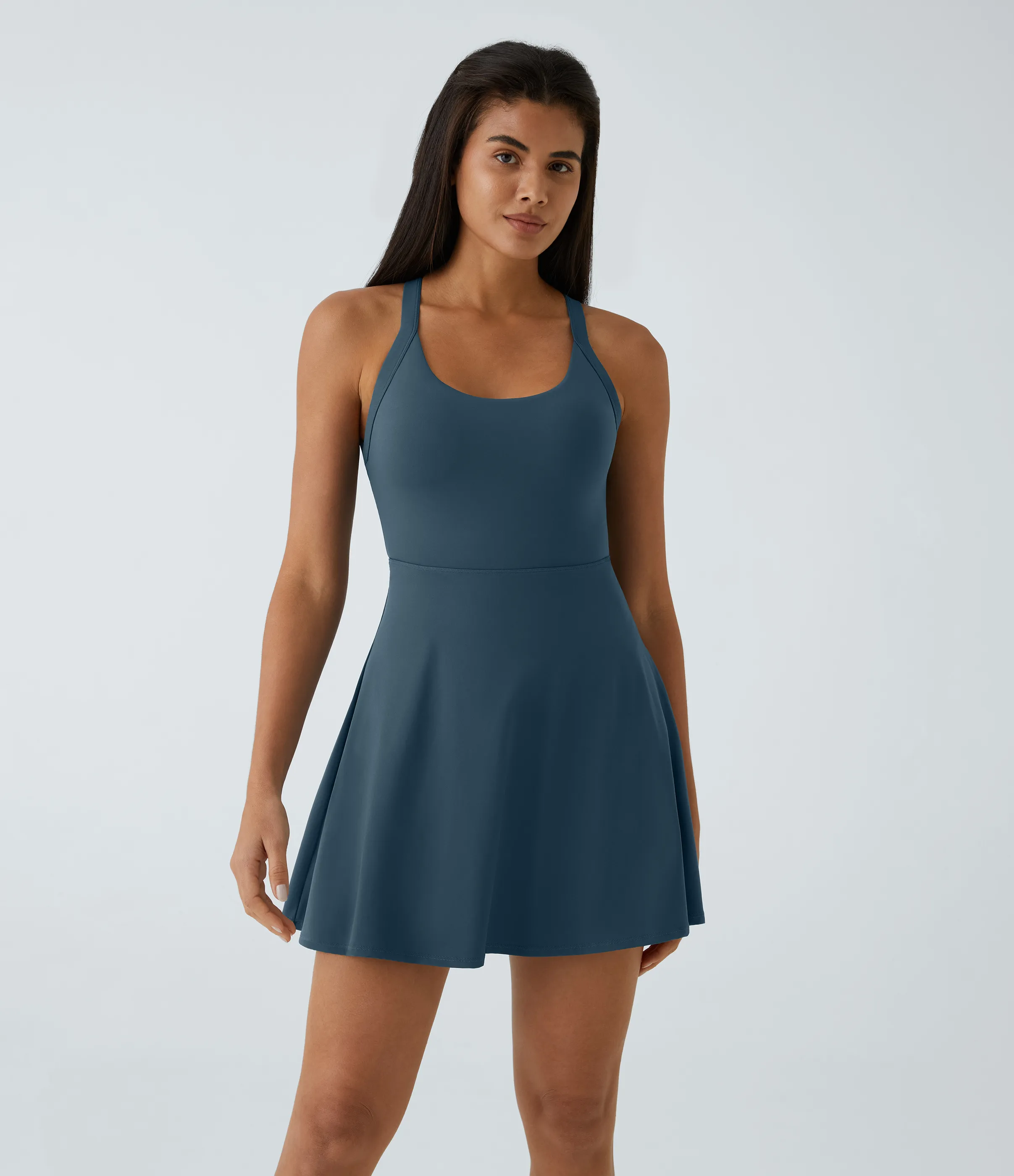 Halara Vestido activo baile vuelo retorcido sin espalda-Longitud más larga-Edición Easy Peezy - Majolica Blue - S sold by Halara product image thumbnail 4