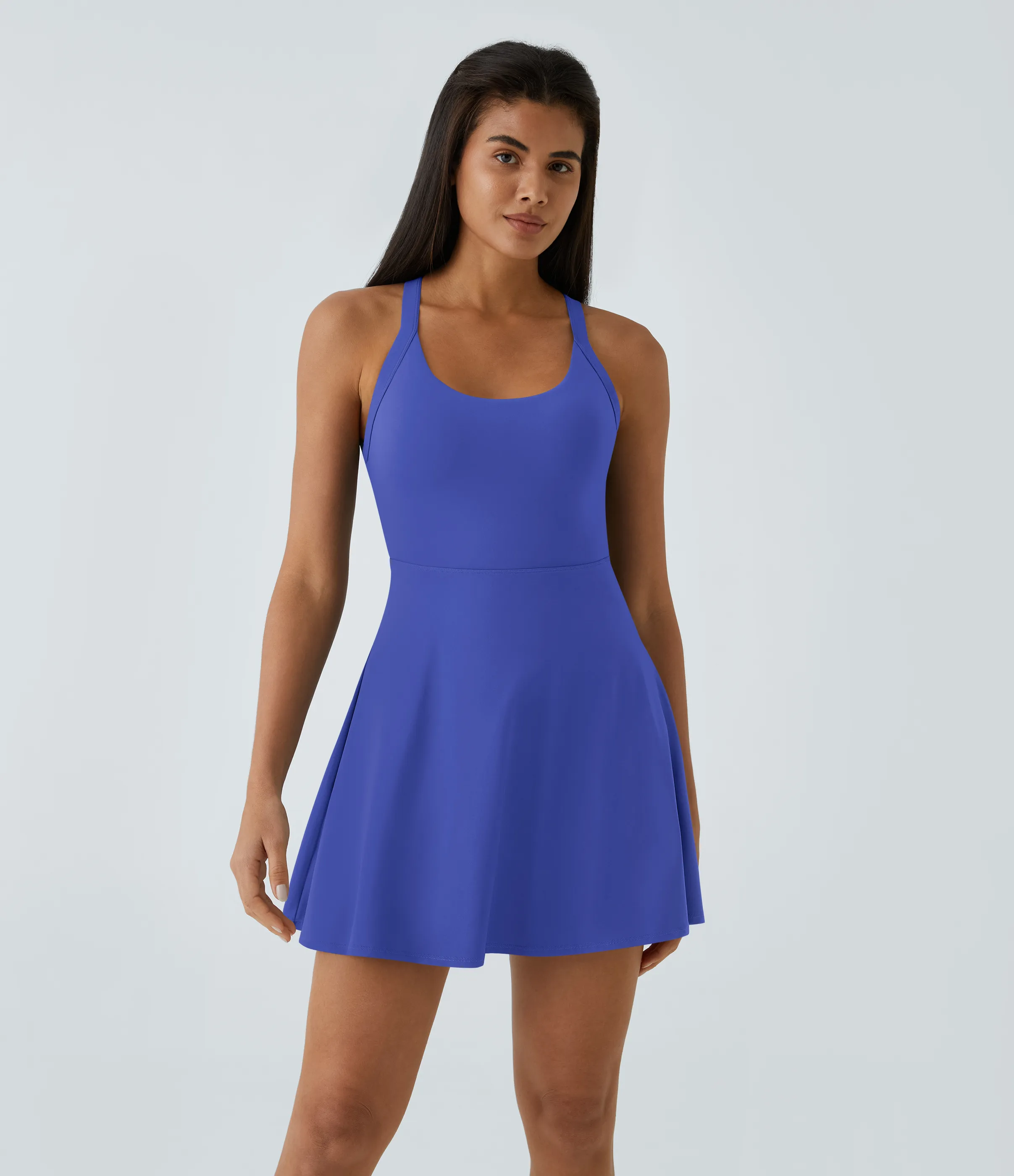 Halara Vestido activo baile vuelo retorcido sin espalda-Longitud más larga-Edición Easy Peezy - Aster Blue - S sold by Halara product image thumbnail 3