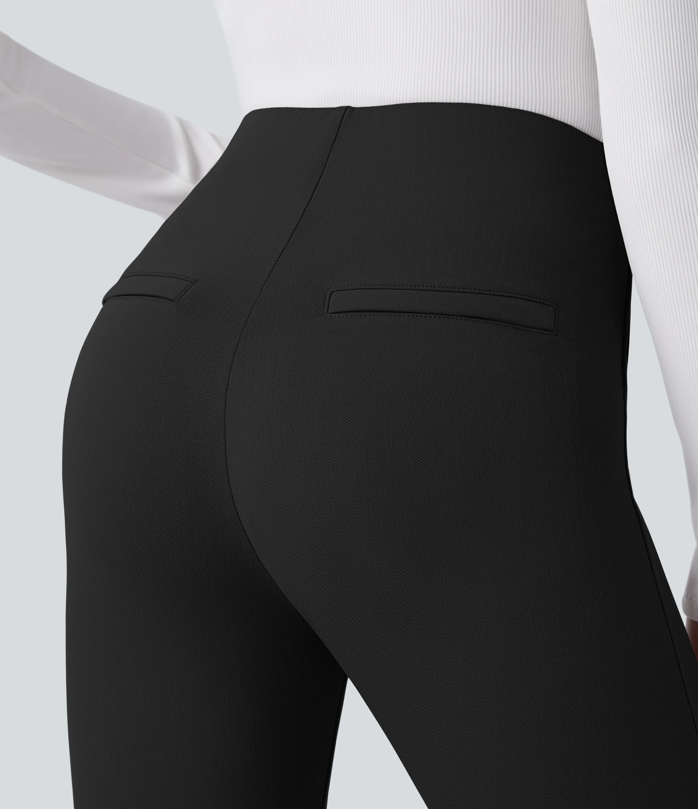 Halara Leggings SoCinched oficina espiga botón decorativo posterior control abdomen tiro alto - Black - XL(full_length) sold by Halara product image thumbnail 5