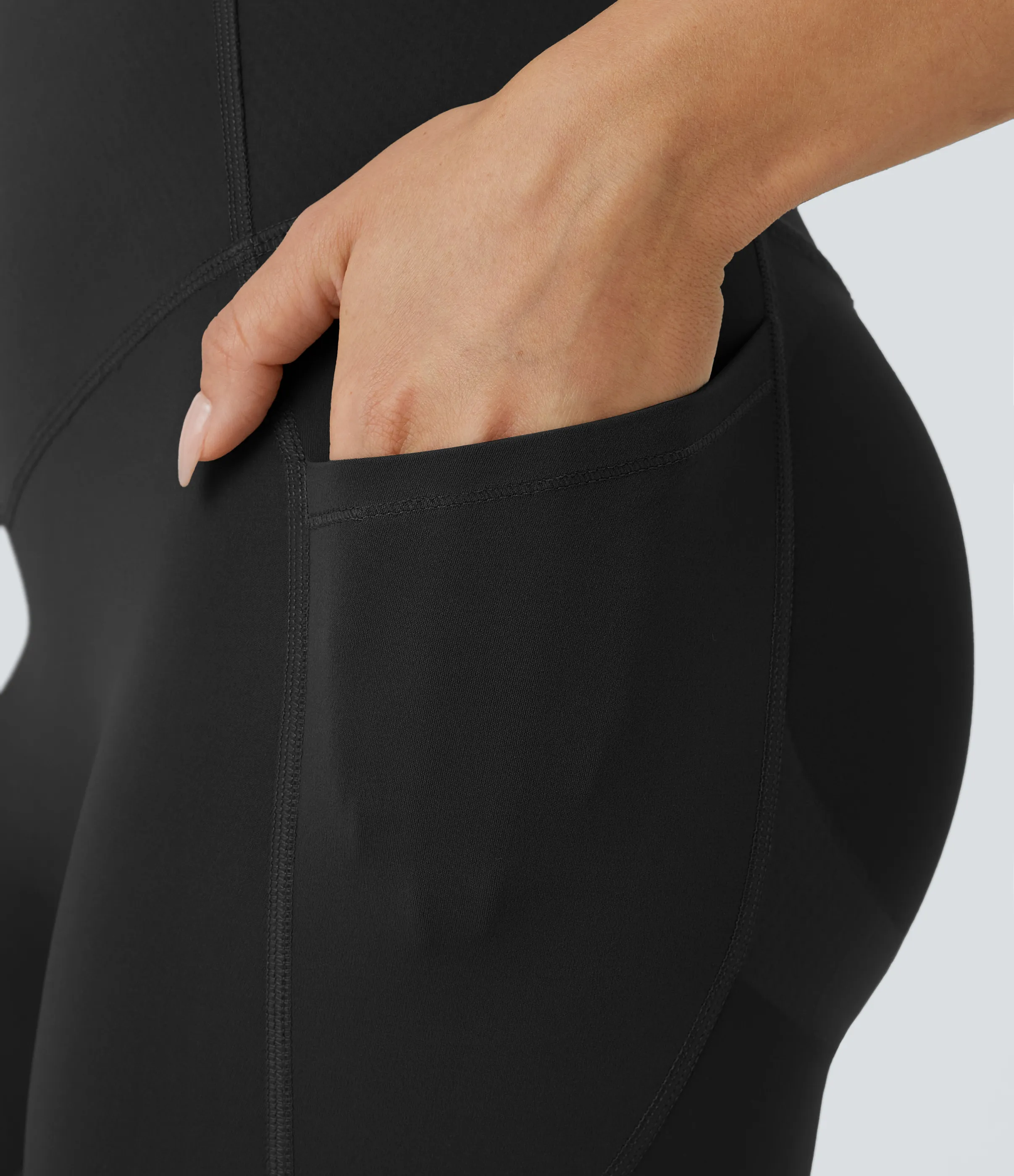 Halara Leggings SoCinched UltraSculpt tiro alto realce glúteos control abdomen bolsillo lateral moldeador - Black - L(full_length) sold by Halara product image thumbnail 5