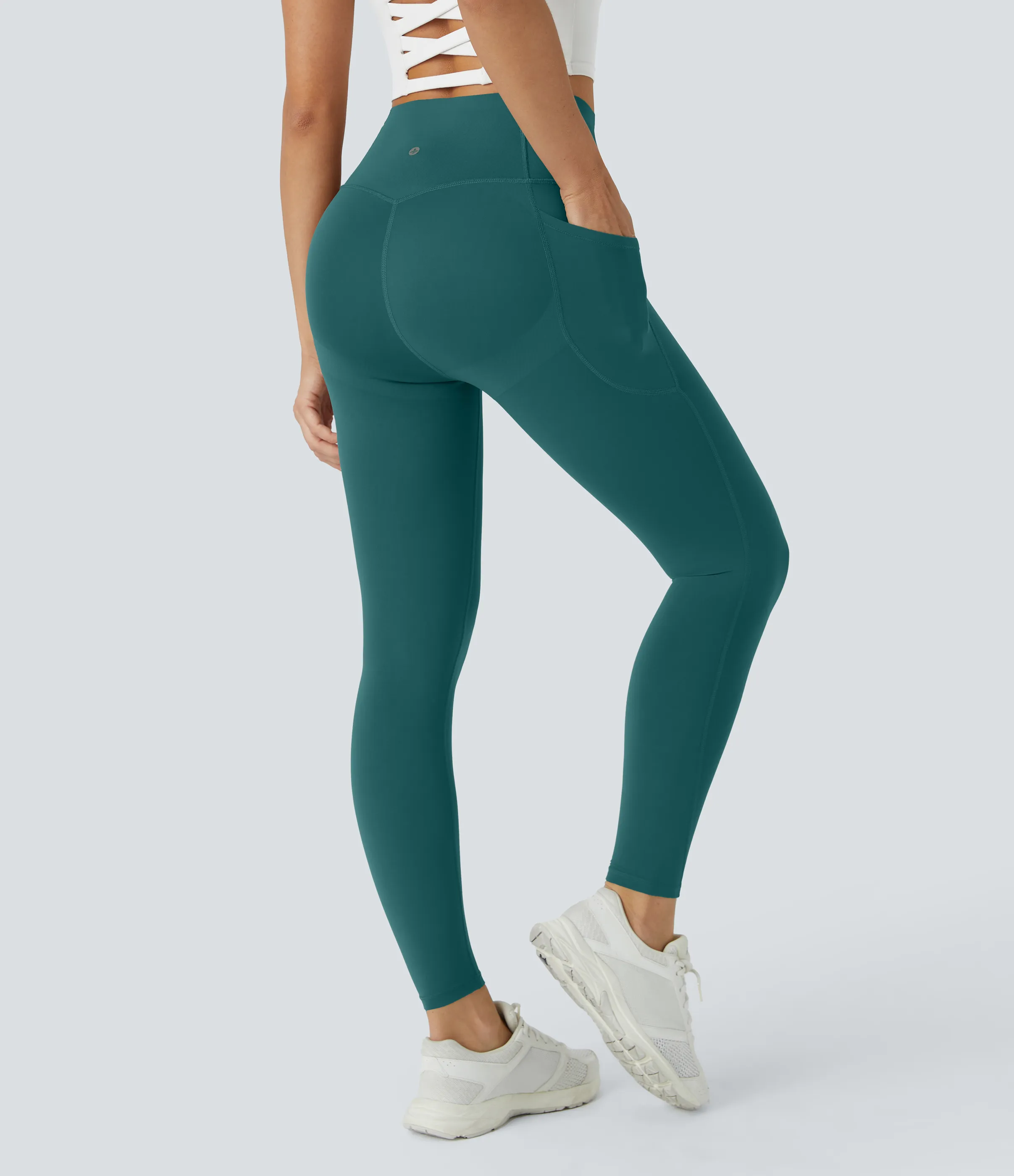 Halara Leggings SoCinched UltraSculpt tiro alto realce glúteos control abdomen bolsillo lateral moldeador - June Bug - L(full_length) sold by Halara product image thumbnail 2