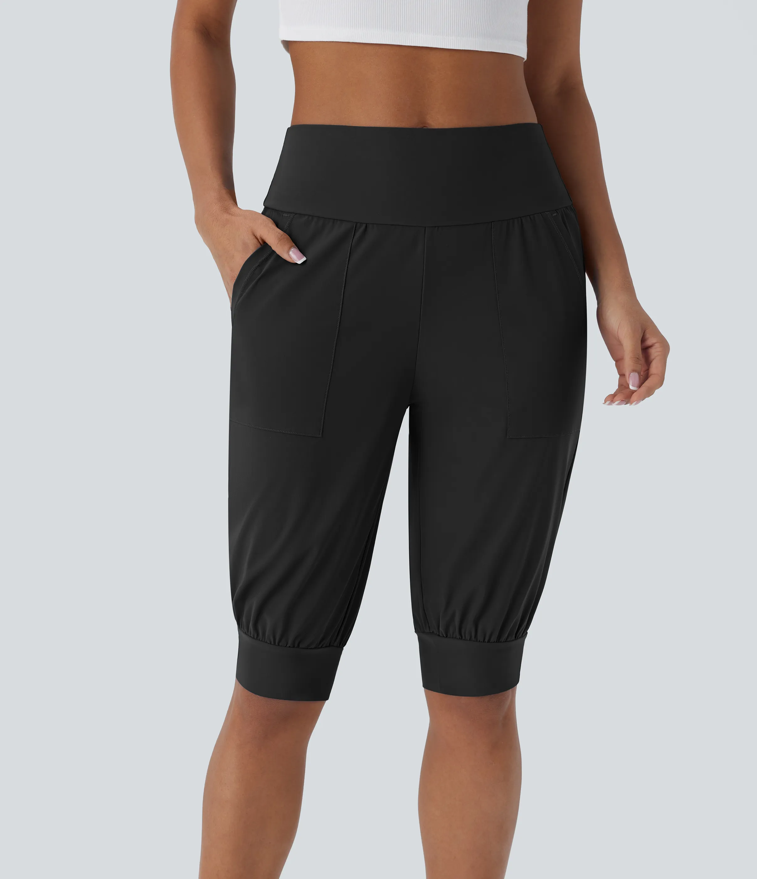 Halara Pantalón corto tiro alto bolsillo lateral - Black - XL sold by Halara product image thumbnail 2