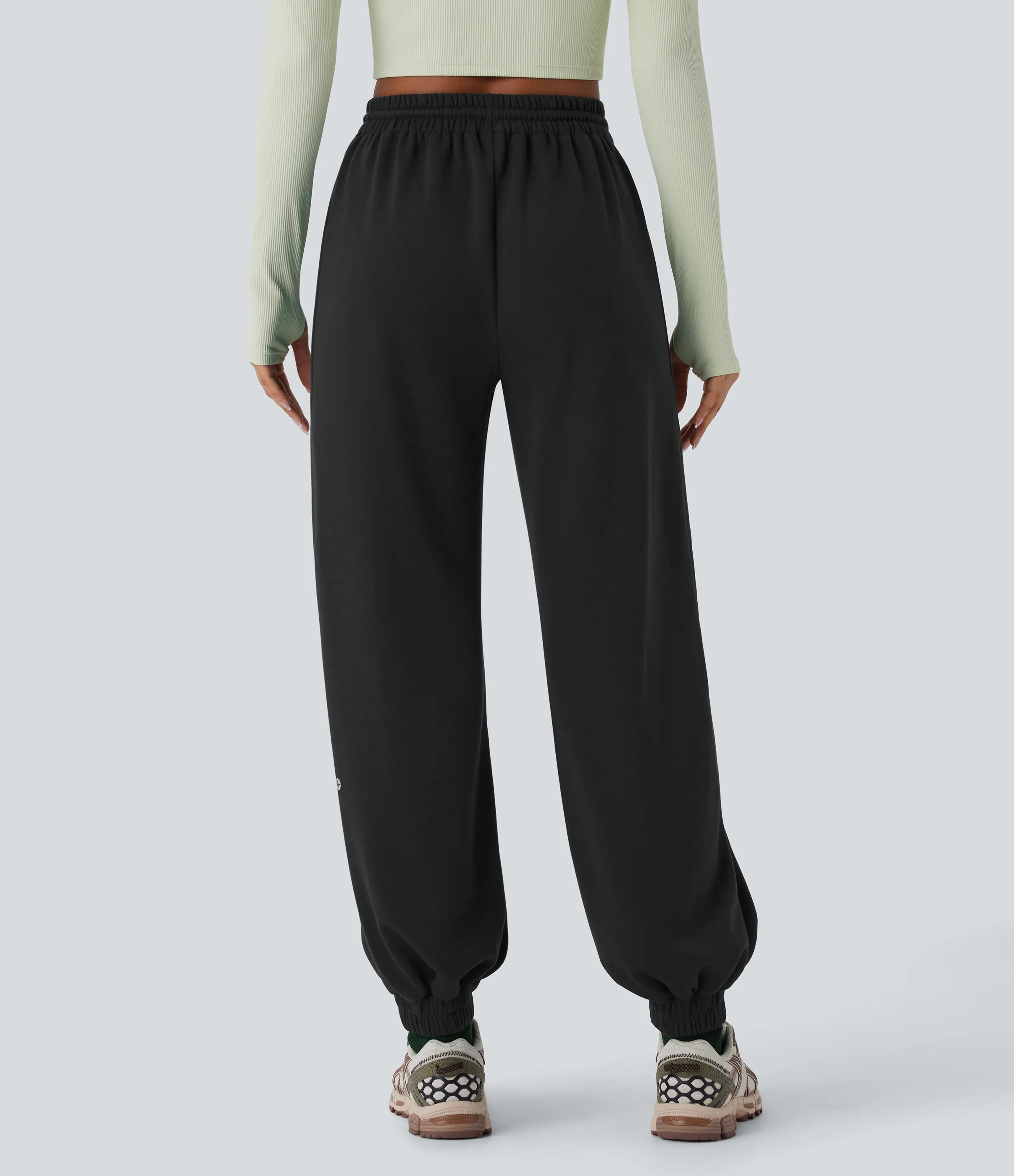Halara Joggers tiro alto bolsillo lateral cordón ajustable - Black - L(regular) sold by Halara product image thumbnail 3
