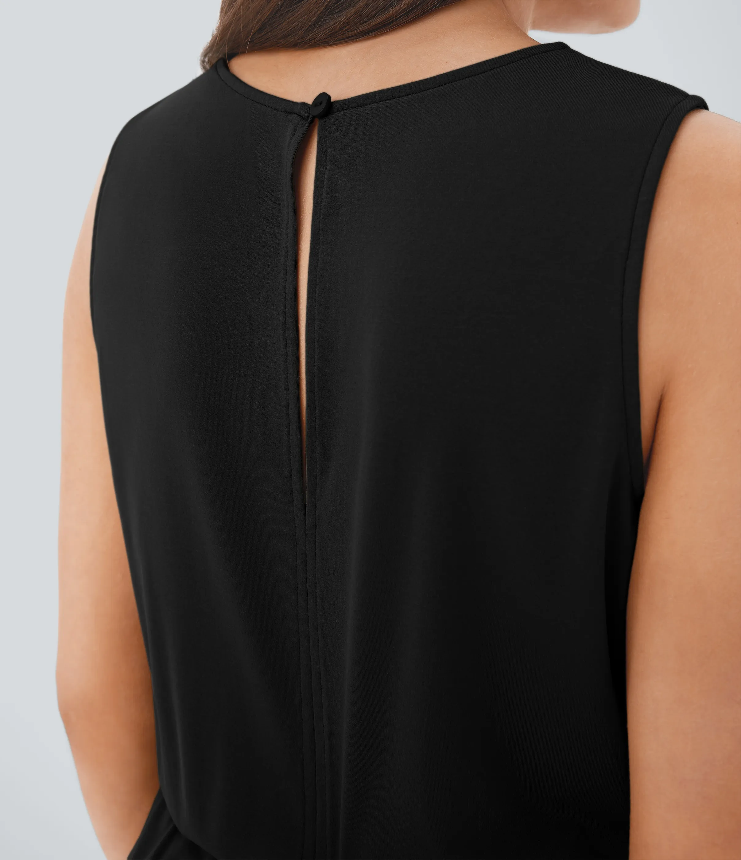 Halara Mono cuello redondo sin mangas abertura espalda cordón ajustable bolsillo lateral - Black - M sold by Halara product image thumbnail 5