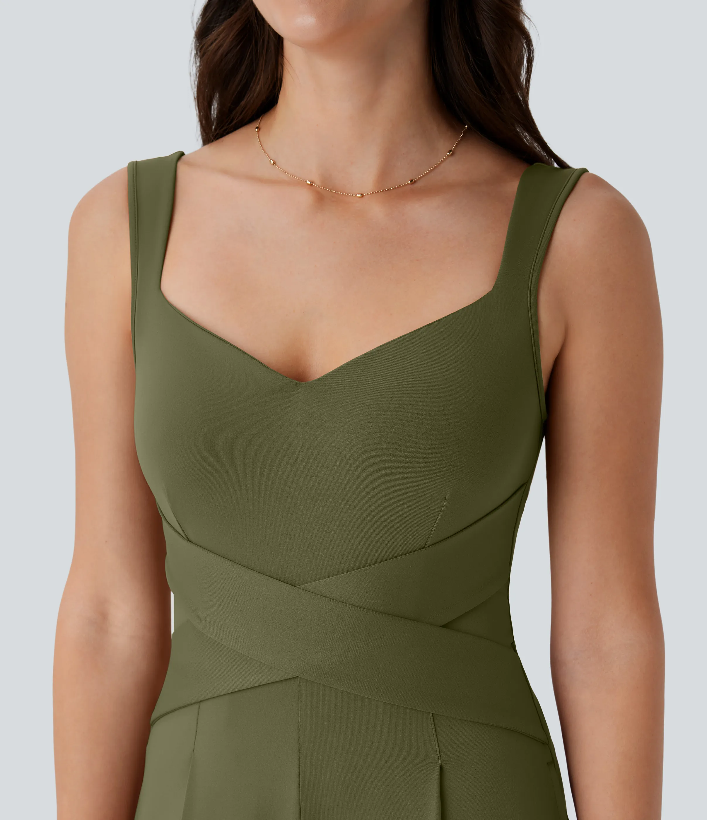 Halara Jumpsuit casual sin mangas con espalda en U y bolsillos - Capulet Olive - L(regular) sold by Halara product image thumbnail 5