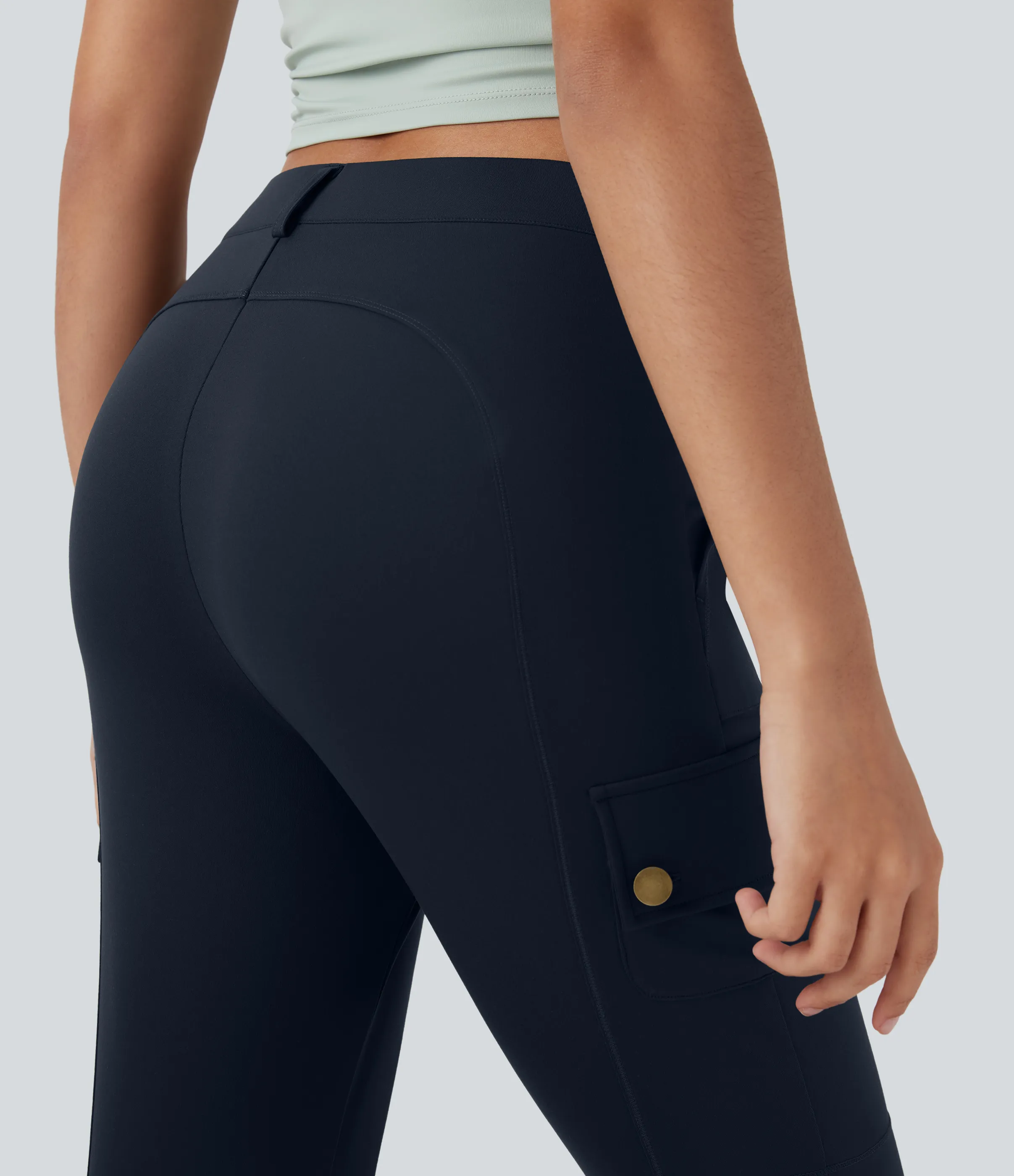 Halara Pantalón cargo ajustado tiro alto cremallera botón múltiple bolsillo bolsillo lateral - Midnight Blue - XL sold by Halara product image thumbnail 5