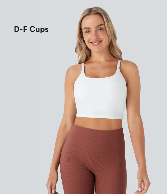 Halara Top corto de running SoftlyZero™ Plush afelpado básico con relleno en copas D-F - White - M made by Halara