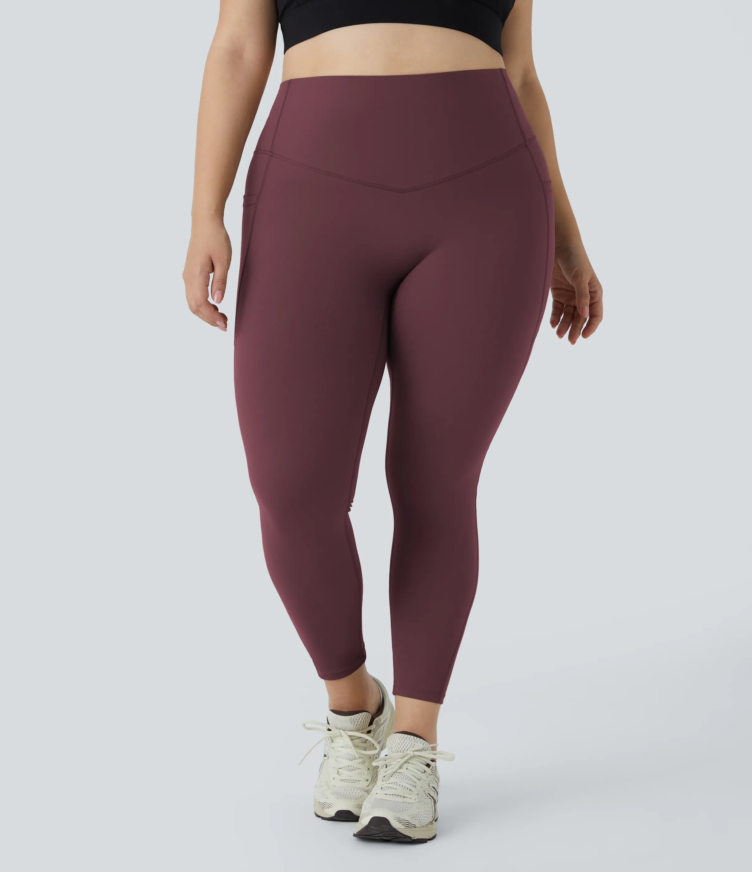 Halara Leggings SoCinched talla grande entrenamiento bolsillo lateral moldeador abdomen tiro alto - Evening Red - 2X(full_length) sold by Halara product image thumbnail 4