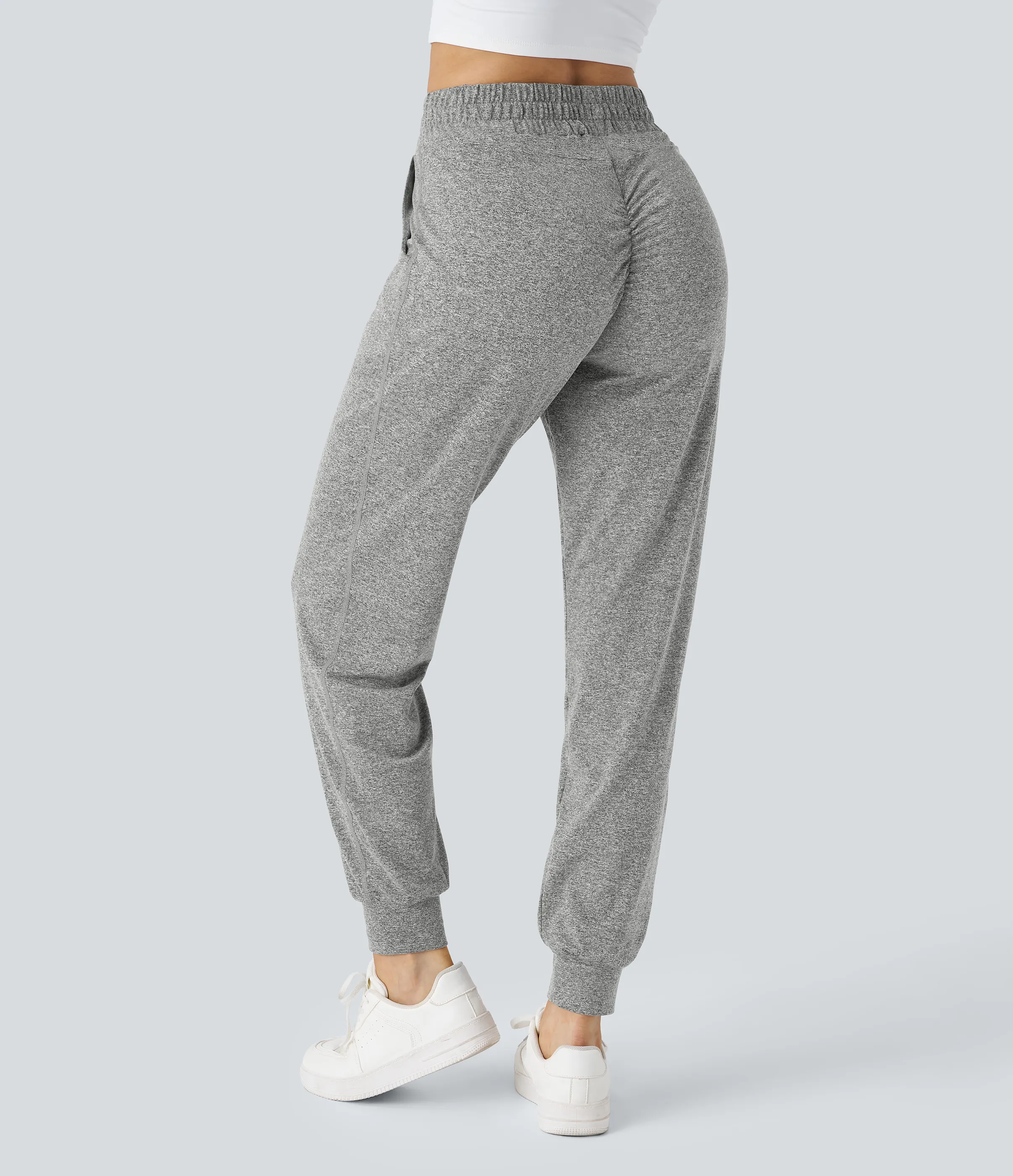 Halara Joggers yoga fruncido bolsillo lateral cordón tiro alto - Fog Gray - XS(regular) sold by Halara product image thumbnail 2