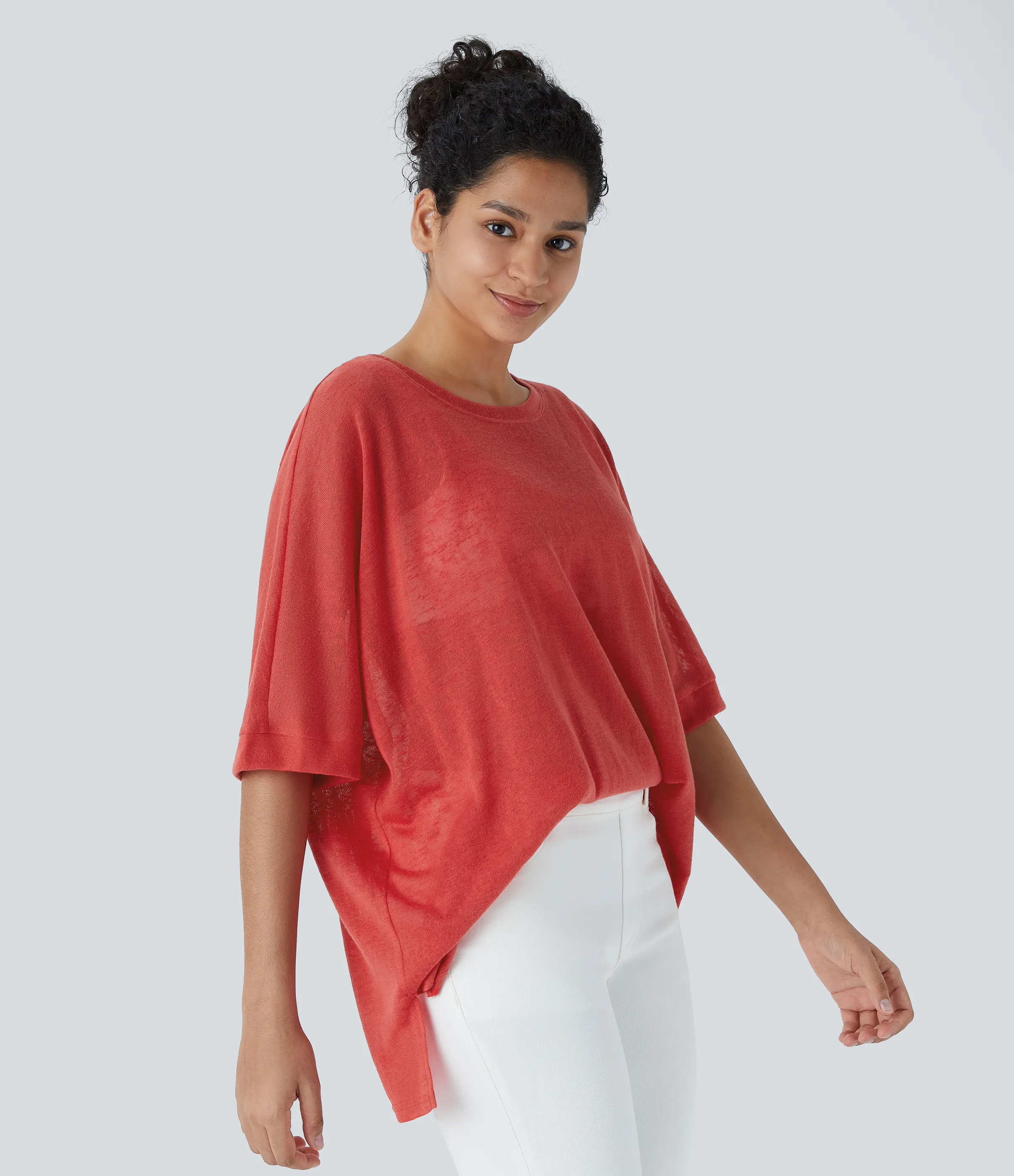 Halara Top extragrande transparente dobladillo dividido asimétrico - Rubicondo - S sold by Halara product image thumbnail 4