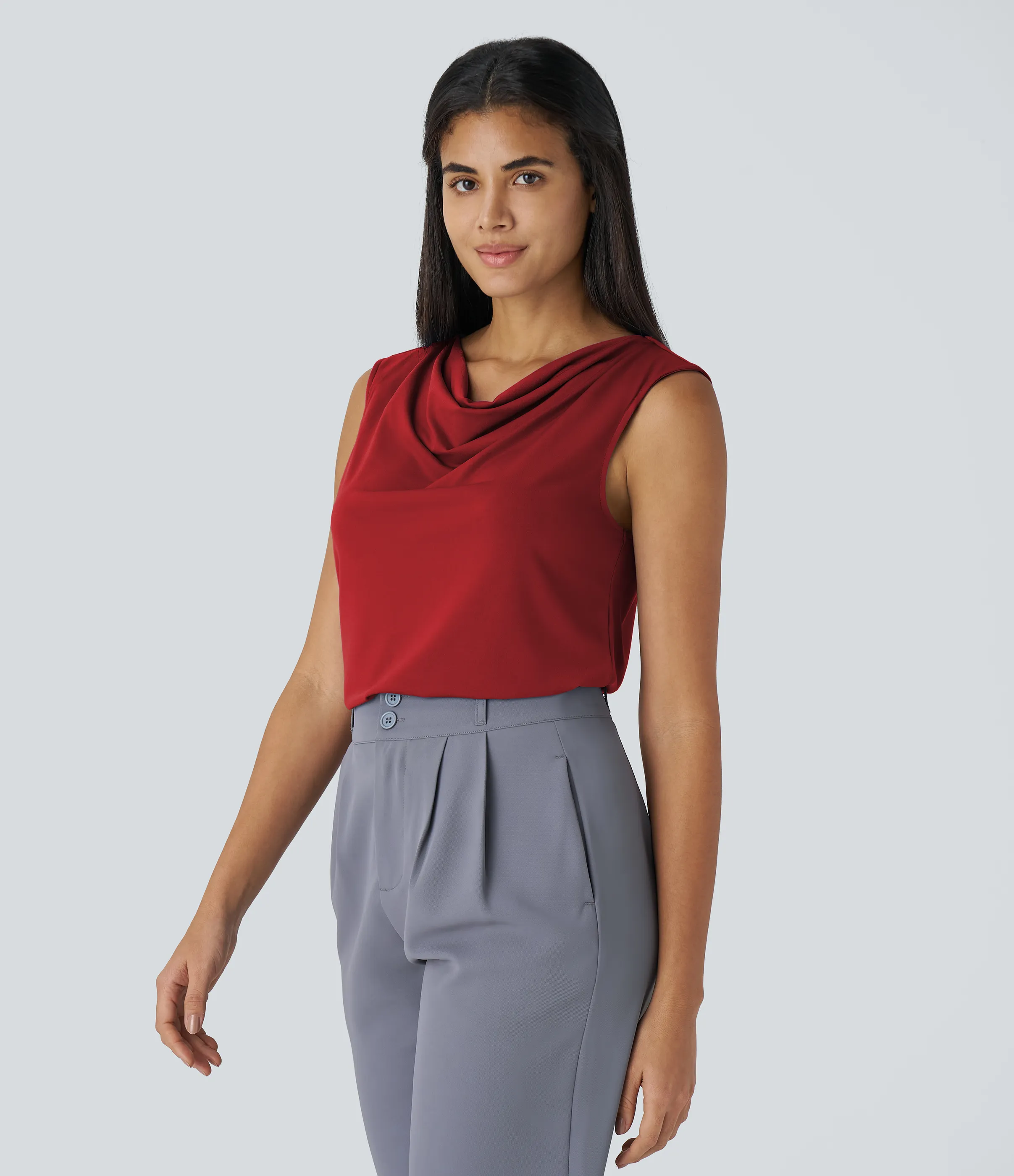 Halara Blusa oficina sin mangas cuello vuelto - Emboldened - L sold by Halara product image thumbnail 4