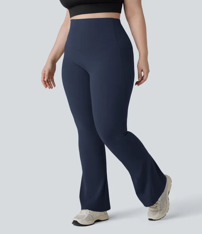 Halara Leggings SoCinched UltraSculpt yoga moldeador tiro alto bolsillo lateral control abdomen Bootcut talla grande - Carbon - 2X(regular) sold by Halara