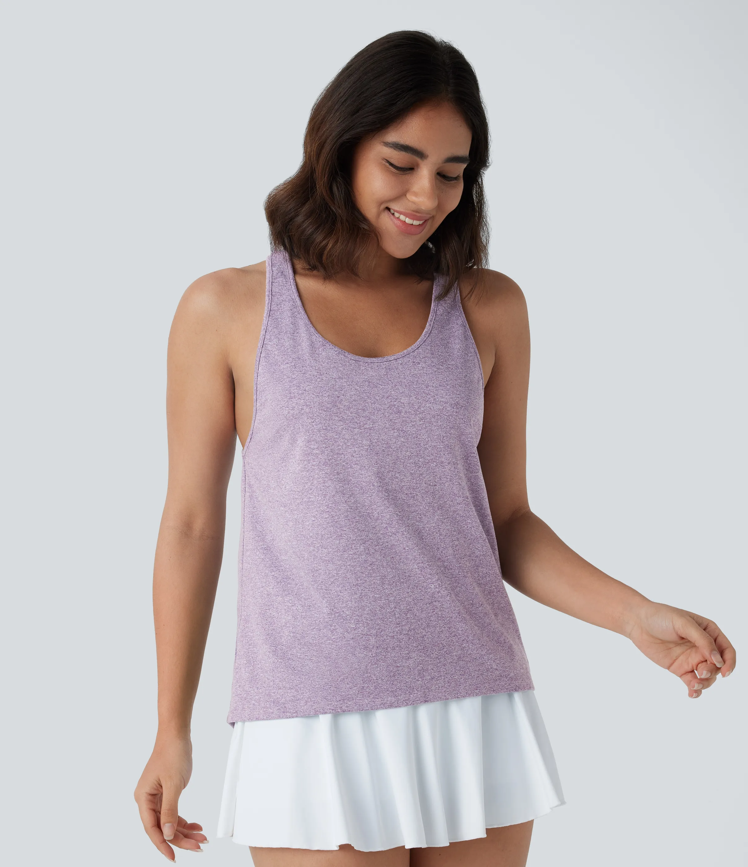 Halara Camiseta sin mangas pickleball cuello U sin espalda - Purple Ash Floral Yarn - XS sold by Halara product image thumbnail 3