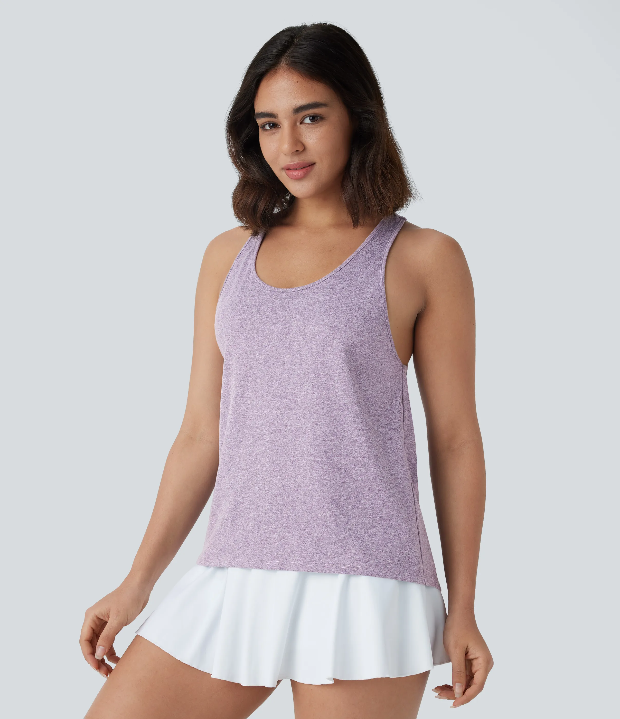 Halara Camiseta sin mangas pickleball cuello U sin espalda - Purple Ash Floral Yarn - XS sold by Halara product image thumbnail 4