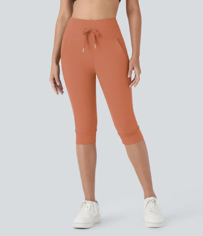 Halara Pantalón Softlyzero™ Plush deportivo yoga pedal bolsillo lateral cordón tiro alto - Sun Baked - XS(regular) made by Halara