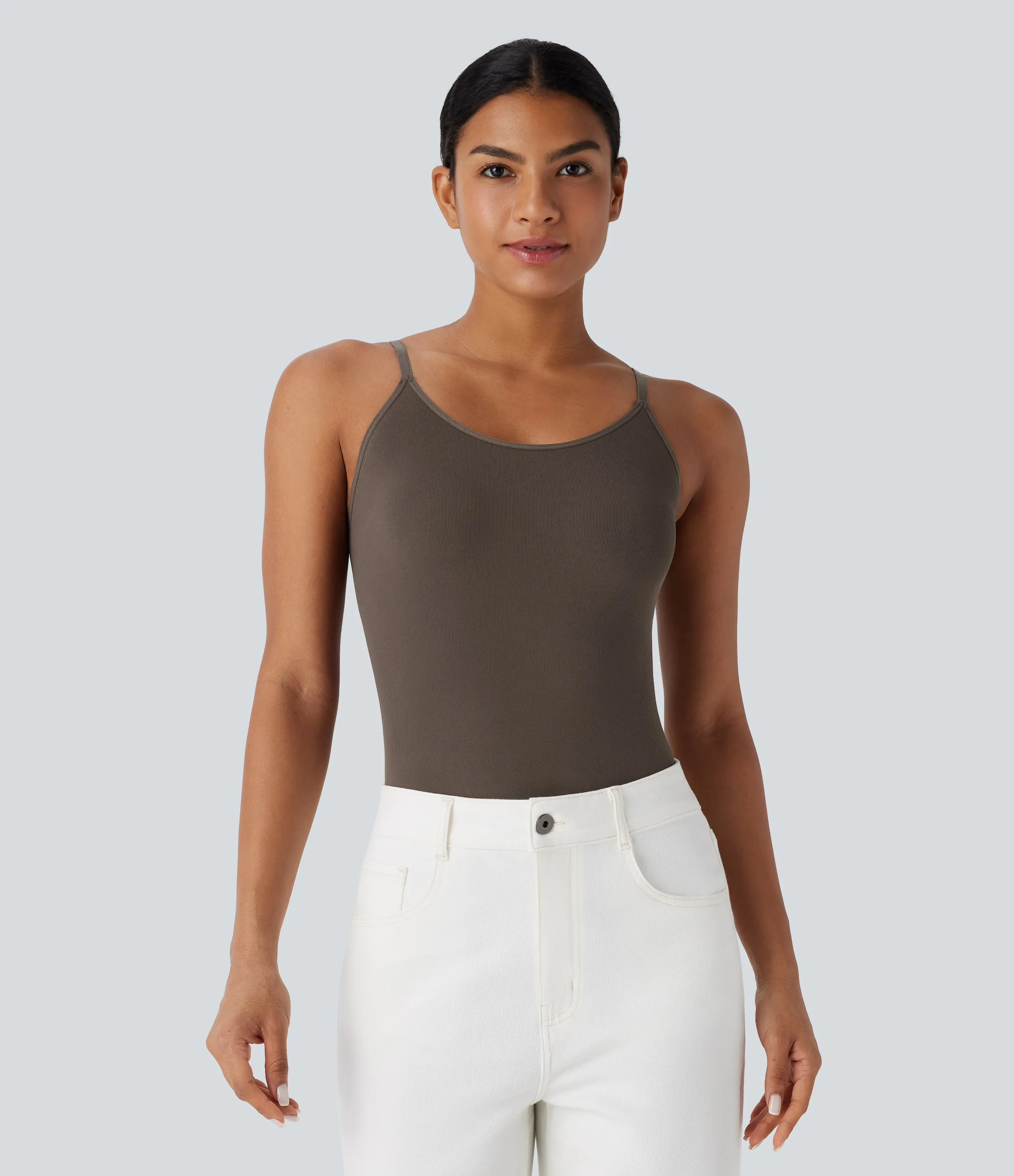 Halara Body liso sin costuras con espalda descubierta, tirantes ajustables y botones a presión - Canteen - M sold by Halara product image thumbnail 3