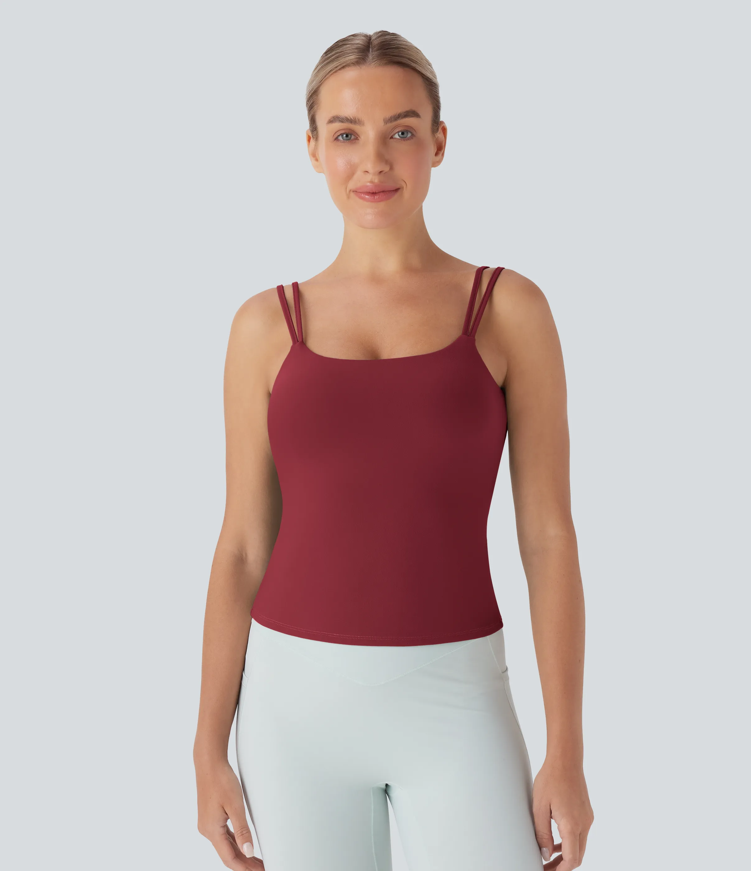 Halara Top de yoga con tirantes dobles cruzados y espalda descubierta - Deep Wine - L sold by Halara product image thumbnail 3