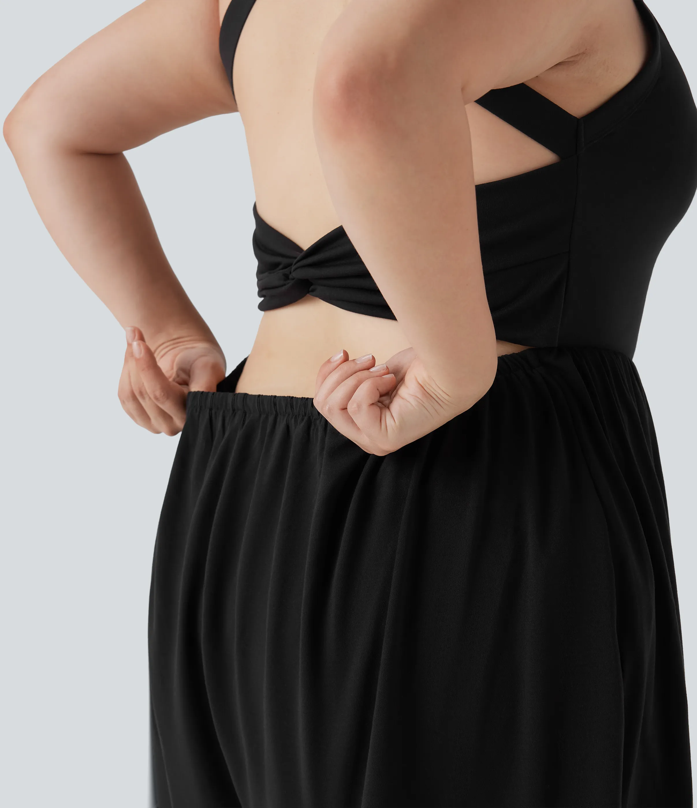 Halara Mono 2 en 1 talla grande sin espalda bolsillo - Edición Easy Peezy - Black - 3X sold by Halara product image thumbnail 5