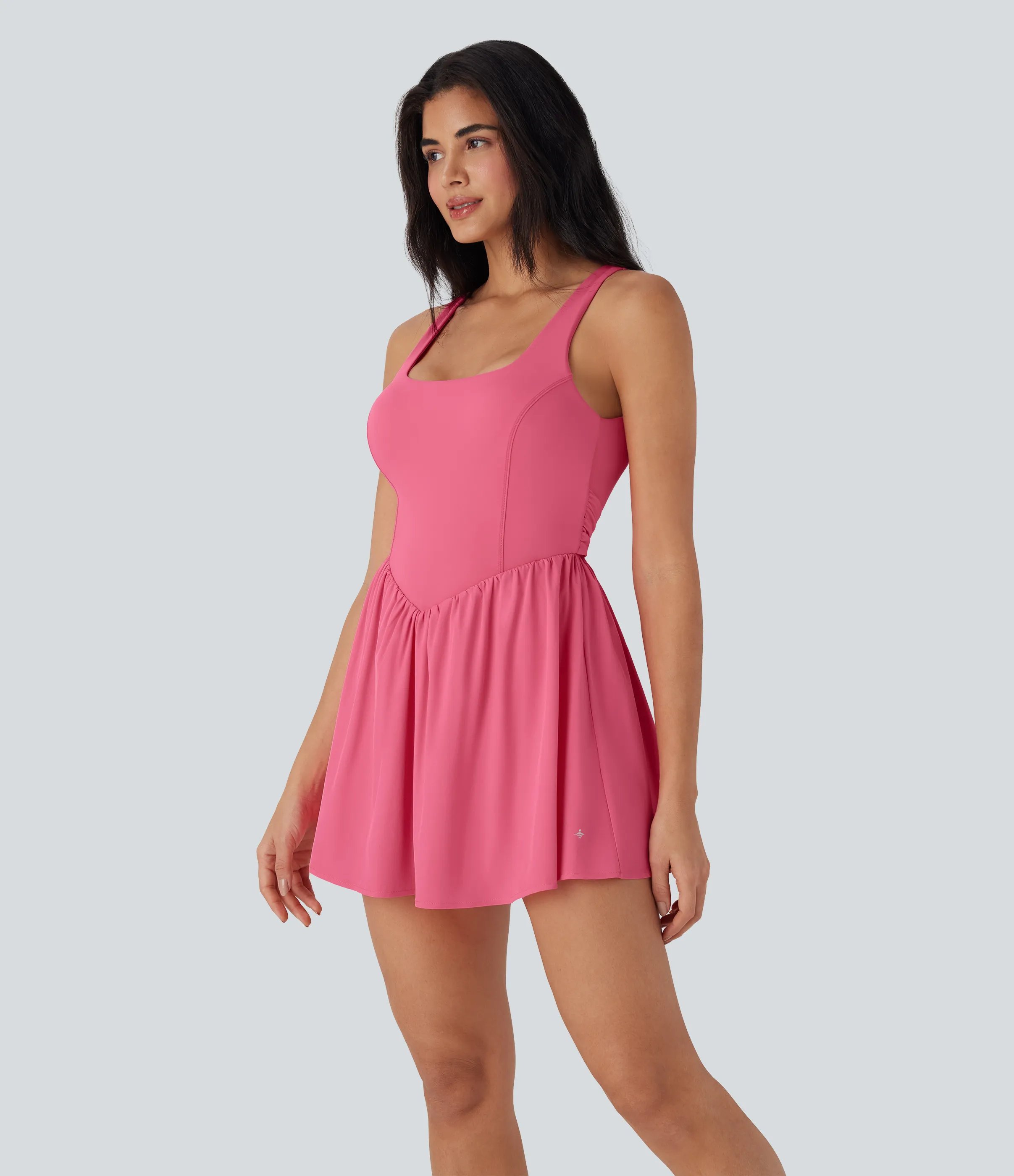 Halara Vestido corto deportivo 2 en 1 Breezeful™ de secado rápido con espalda descubierta y lazo con bolsillo lateral - Edición Easy Peezy - Pink Lemonade - XL sold by Halara product image thumbnail 4